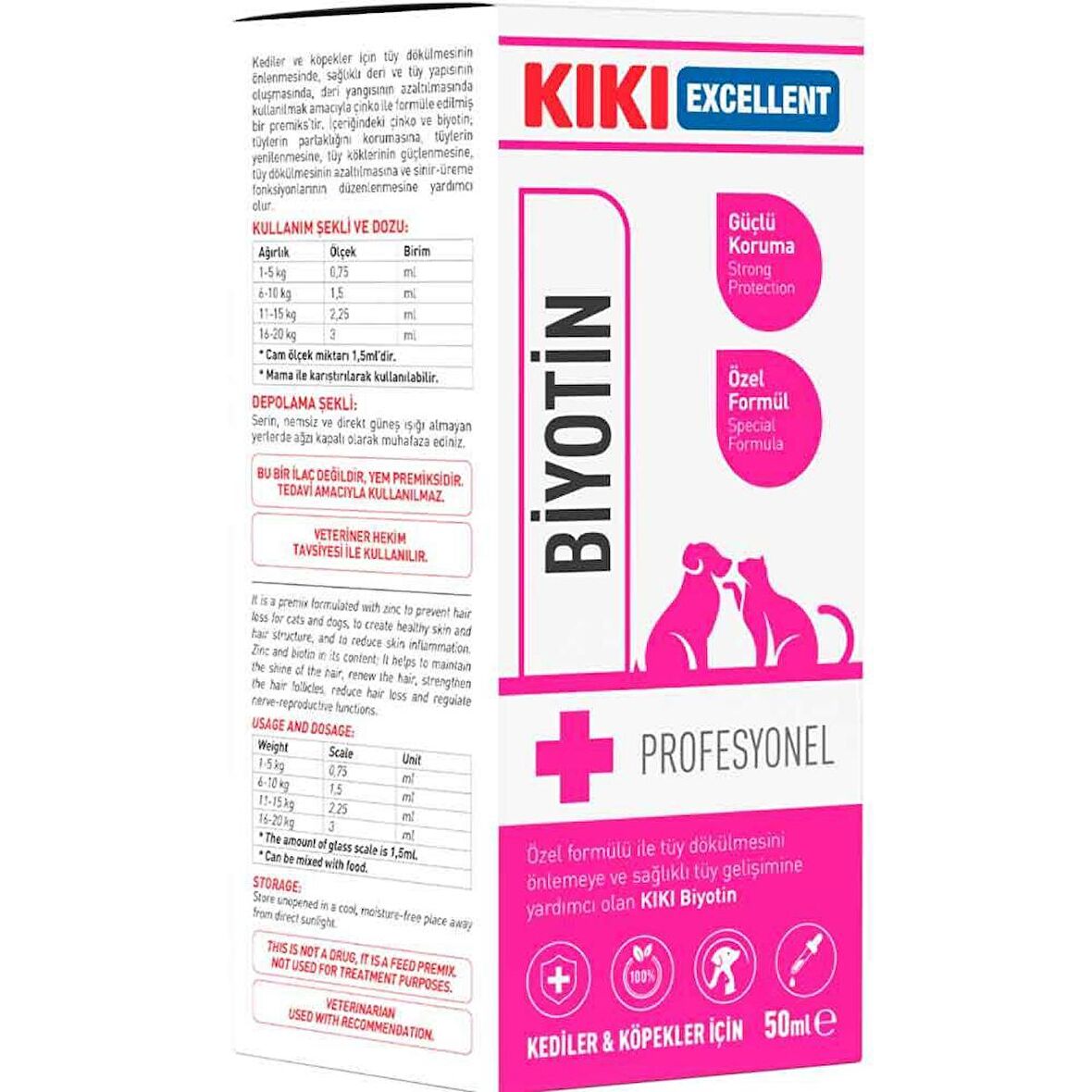 KIKI Excellent Kedi ve Köpek İçin Biyotin Şurup 50 ml