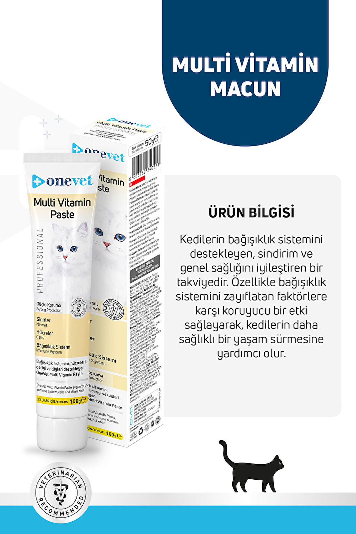 OneVet Multi Vitamin Paste Bağışıklık Destekleyici Kedi Maltı 100 Gr
