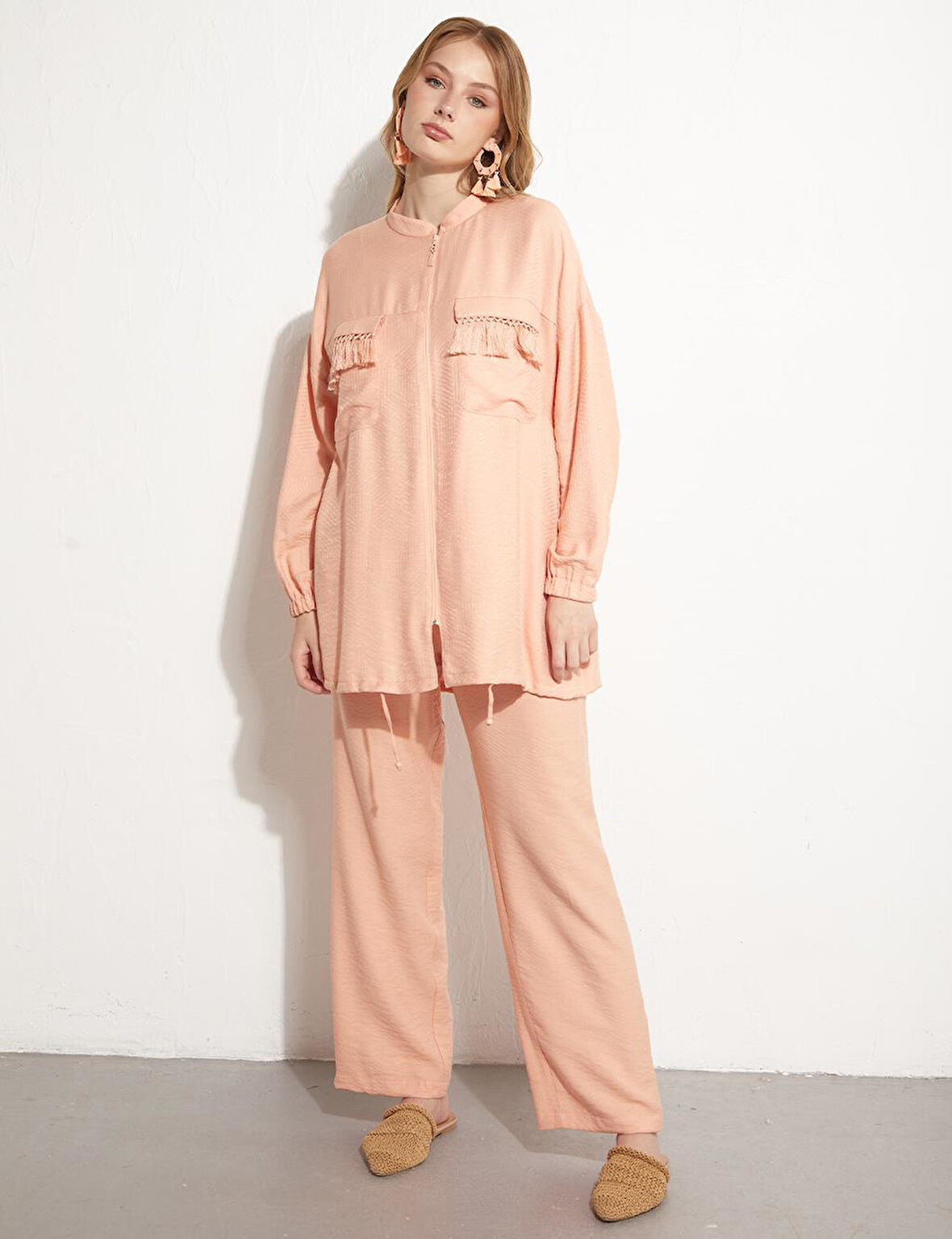 Püsküllü İkili Takım-Şeftali | 44