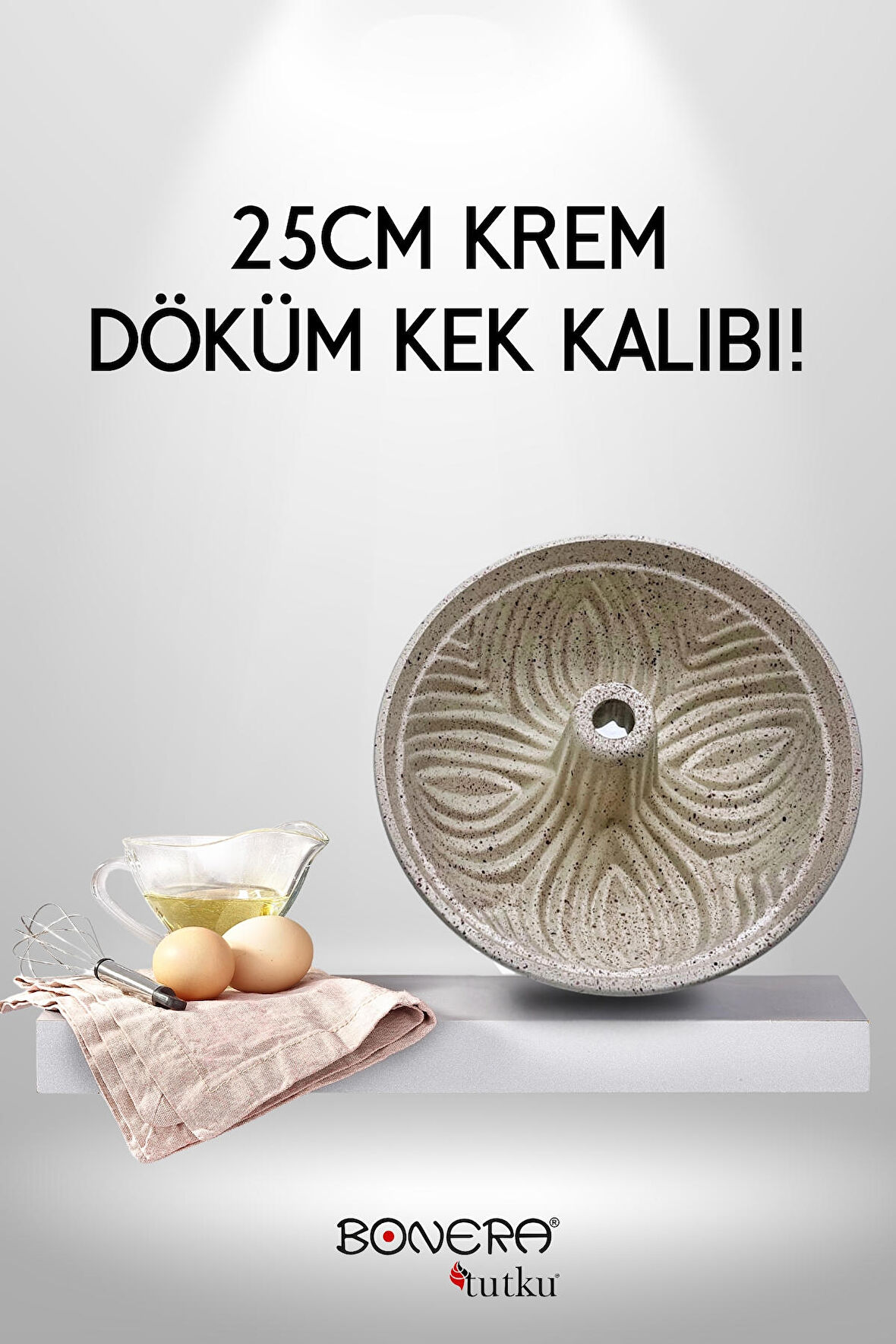 25 CM DÖKÜM DESENLİ KEK KALIBI KREM