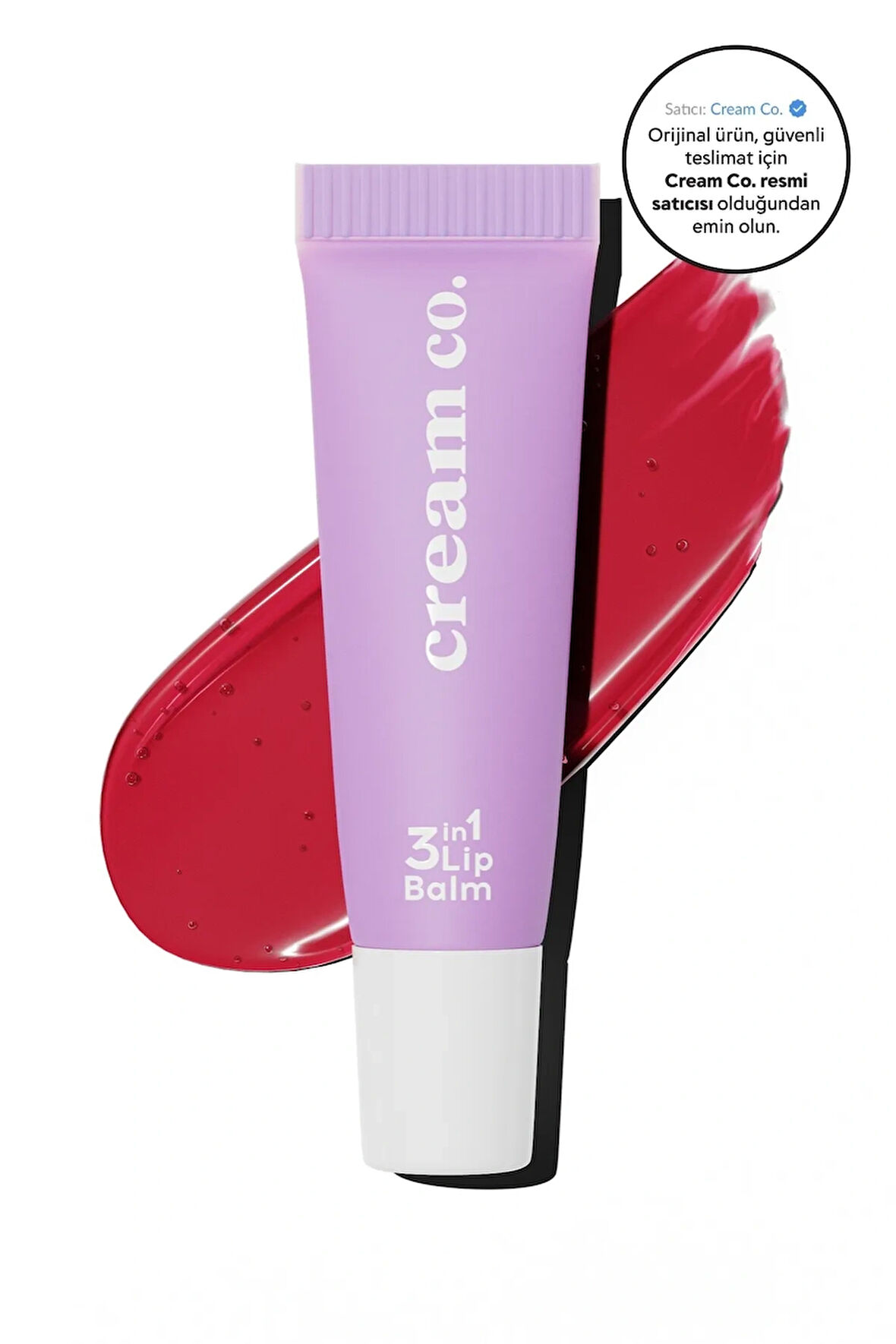 Nemlendirici Parlatıcı 3in1 Lip Balm | Dudak Bakım Strawberry Sorbet Kırmızı Hyaluronik Asit Seramid