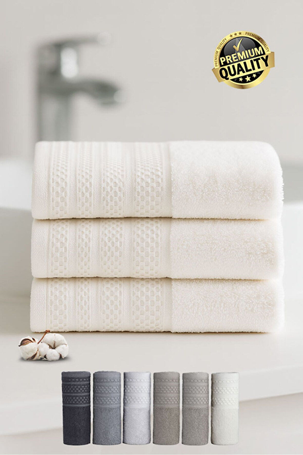 Softure 3’lü El Yüz Havlusu | Günlük Kullanım | 50x90 cm | Yumuşak, Dayanıklı, Hızlı Kuruyan