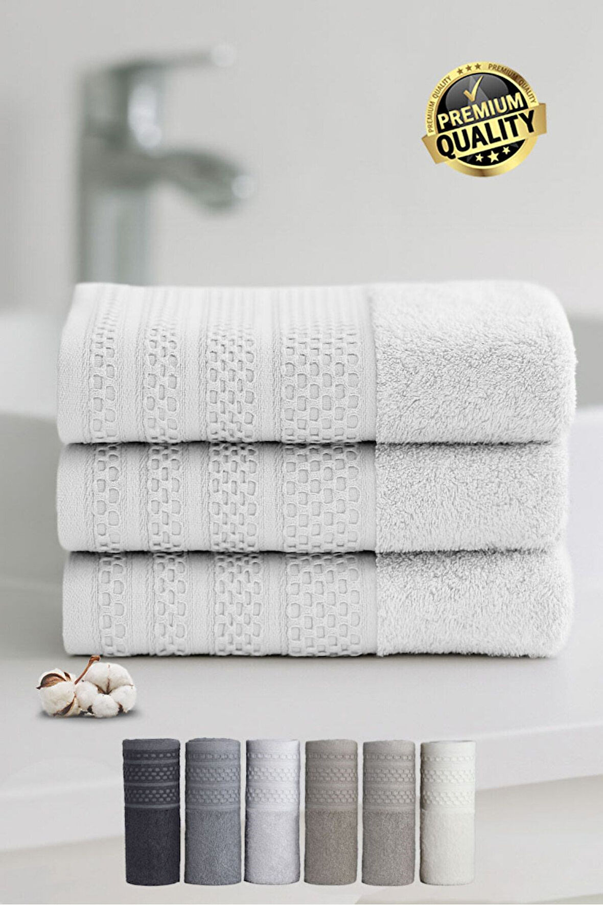 Softure 3’lü El Yüz Havlusu | Günlük Kullanım | 50x90 cm | Yumuşak, Dayanıklı, Hızlı Kuruyan