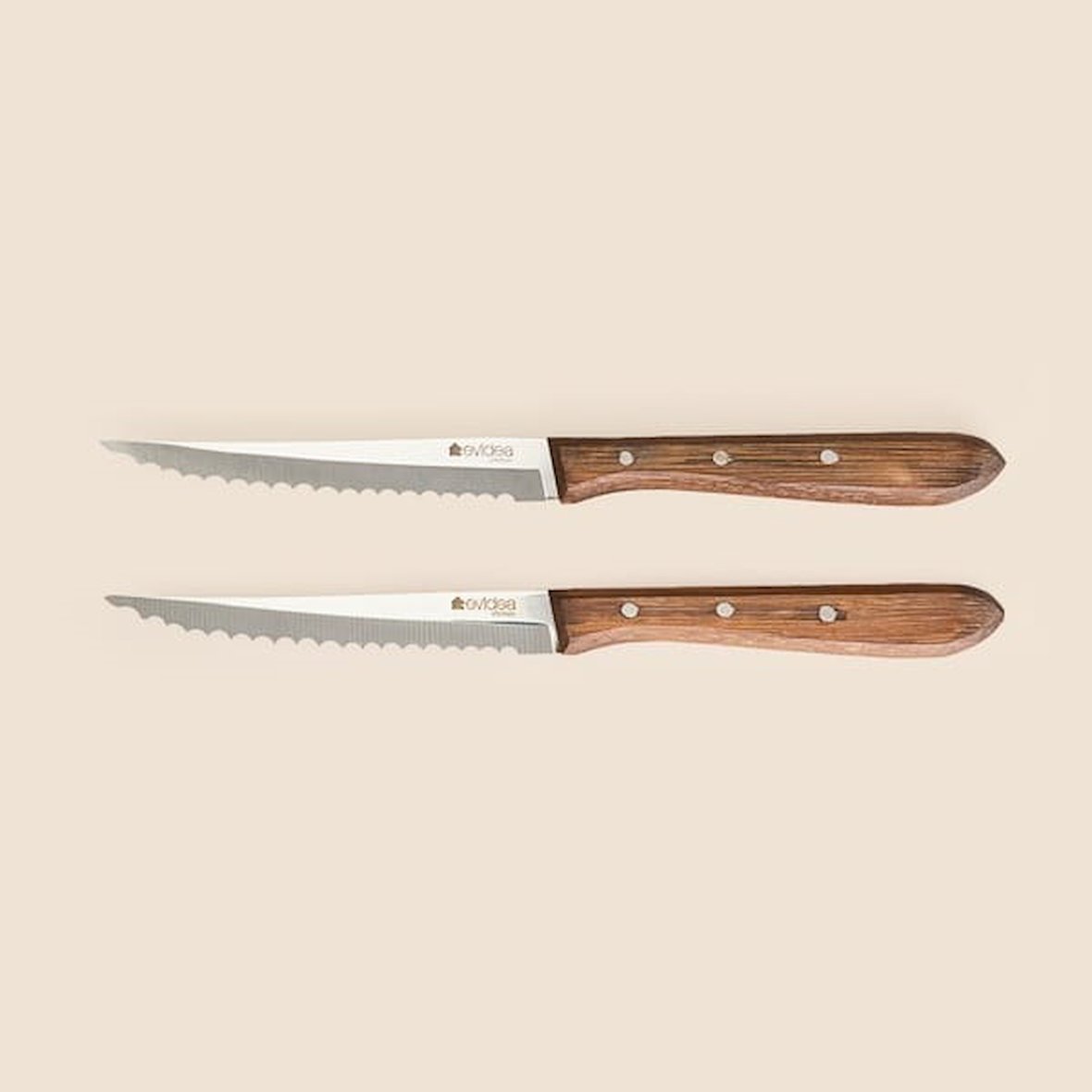 Evidea Kitchen 2'li Steak Bıçağı Seti - Kahverengi