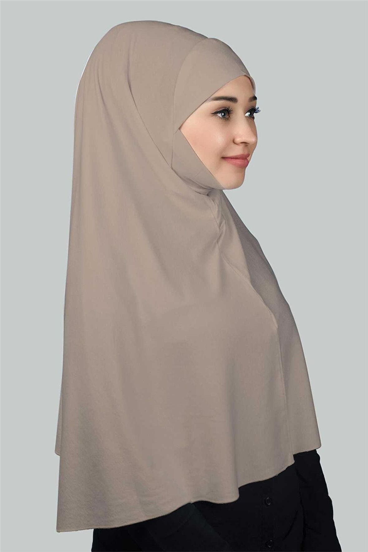 Hazır Türban Peçeli Pratik Eşarp Tesettür Nikaplı Hijab - Namaz Örtüsü Sufle (3XL)