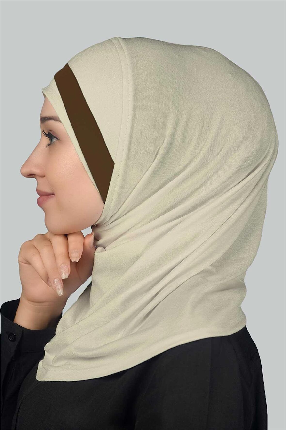 Pratik Eşarp Hazır Türban Özel Hilal Detaylı Hijab