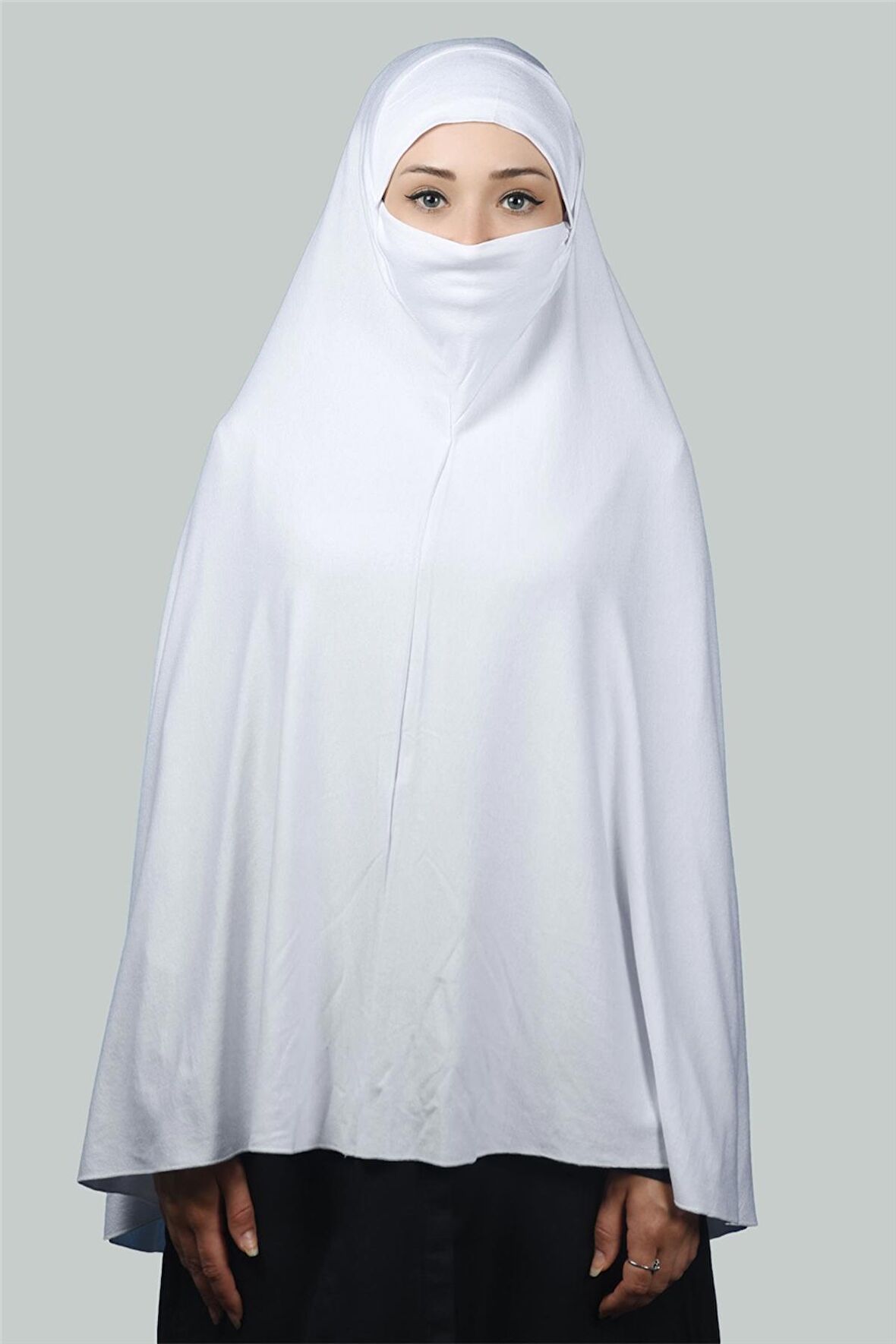 Hazır Türban Peçeli Pratik Eşarp Tesettür Nikaplı Hijab - Namaz Örtüsü Sufle (5XL)