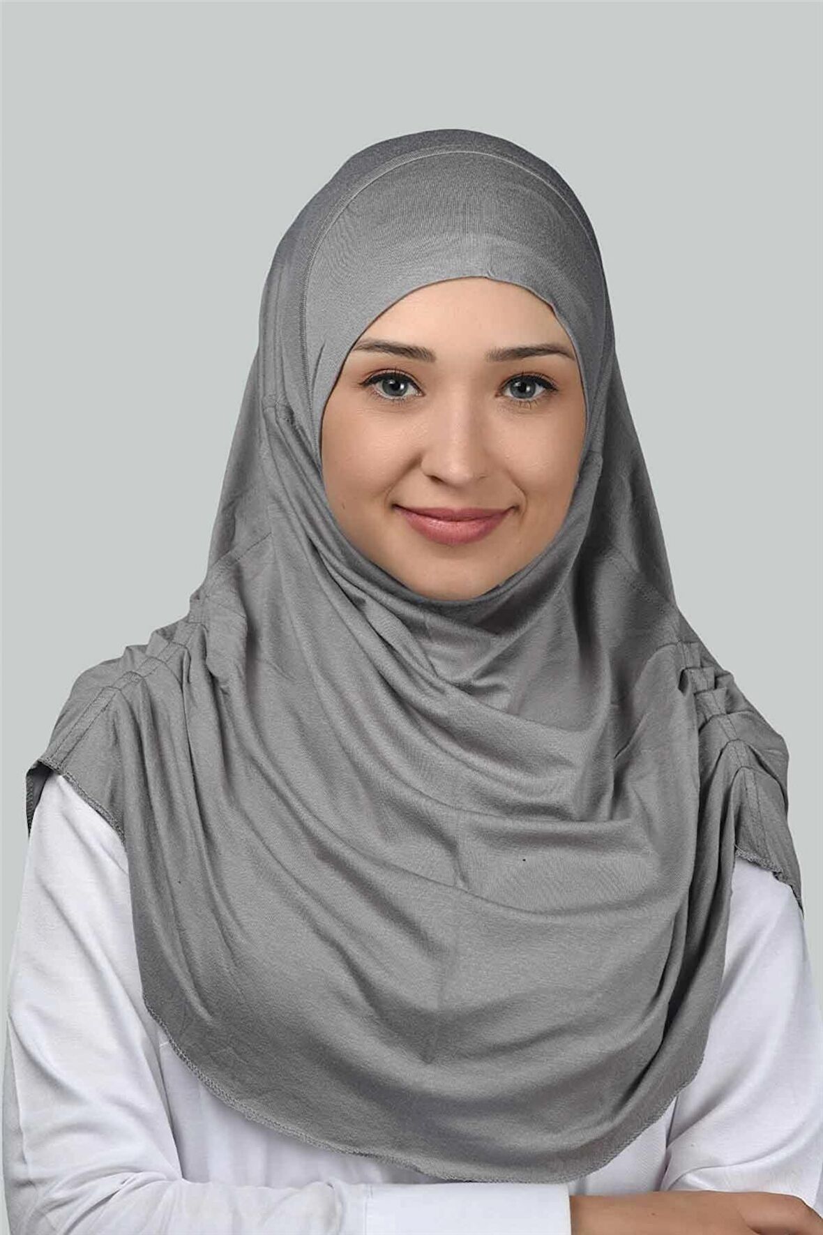 Hazır Türban Büzgülü Pileli Pratik Eşarp Tesettür Hijab - Namaz Örtüsü
