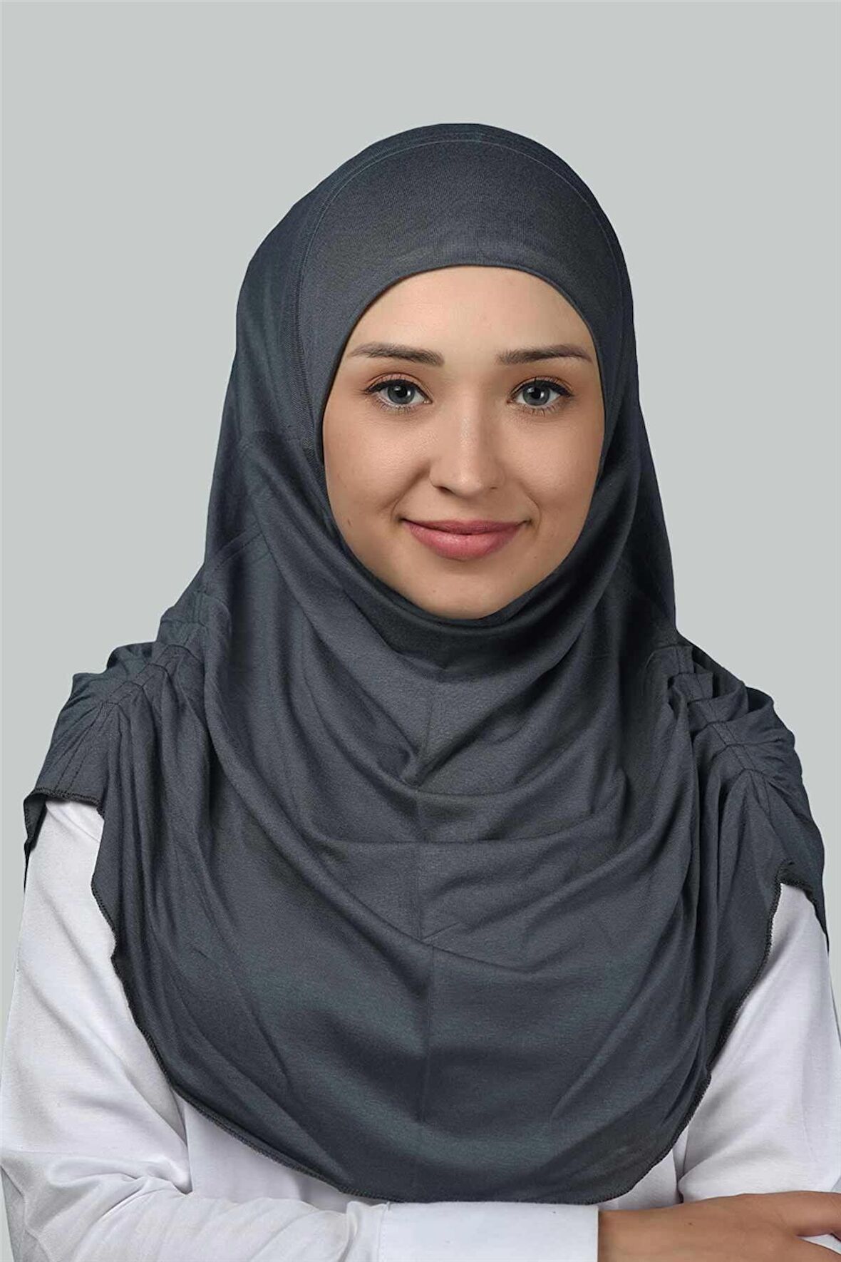 Hazır Türban Büzgülü Pileli Pratik Eşarp Tesettür Hijab - Namaz Örtüsü