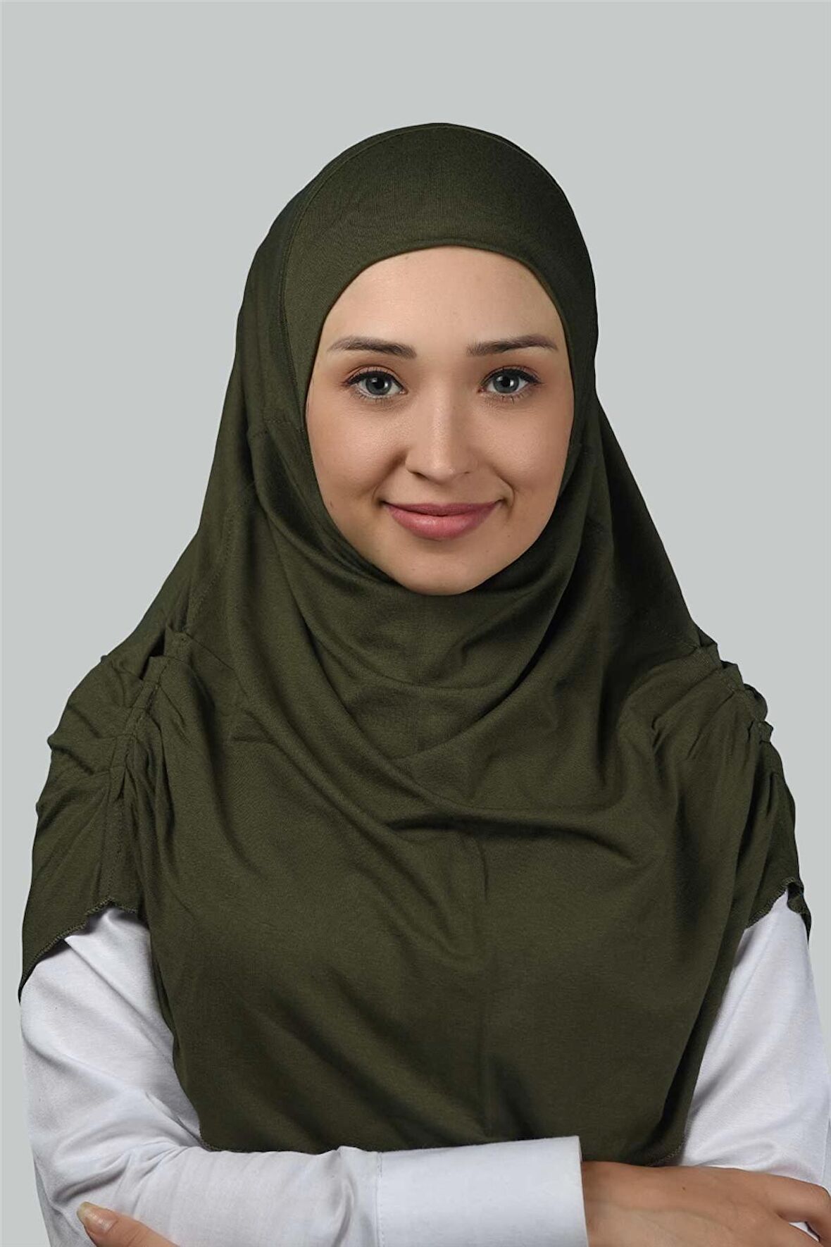 Hazır Türban Büzgülü Pileli Pratik Eşarp Tesettür Hijab - Namaz Örtüsü