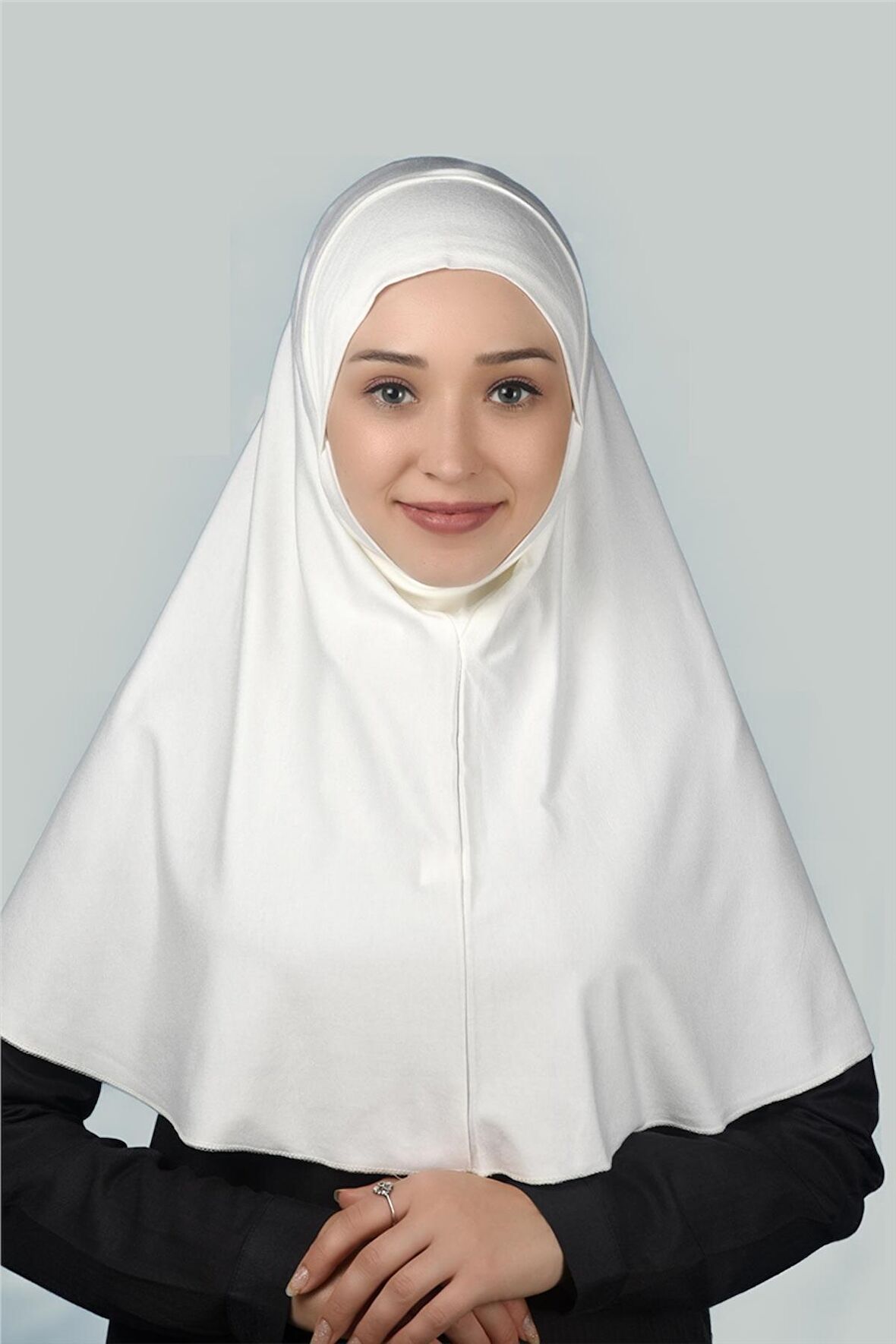 Hazır Türban Peçeli Pratik Eşarp Tesettür Nikaplı Hijab - Namaz Örtüsü Sufle (XL)
