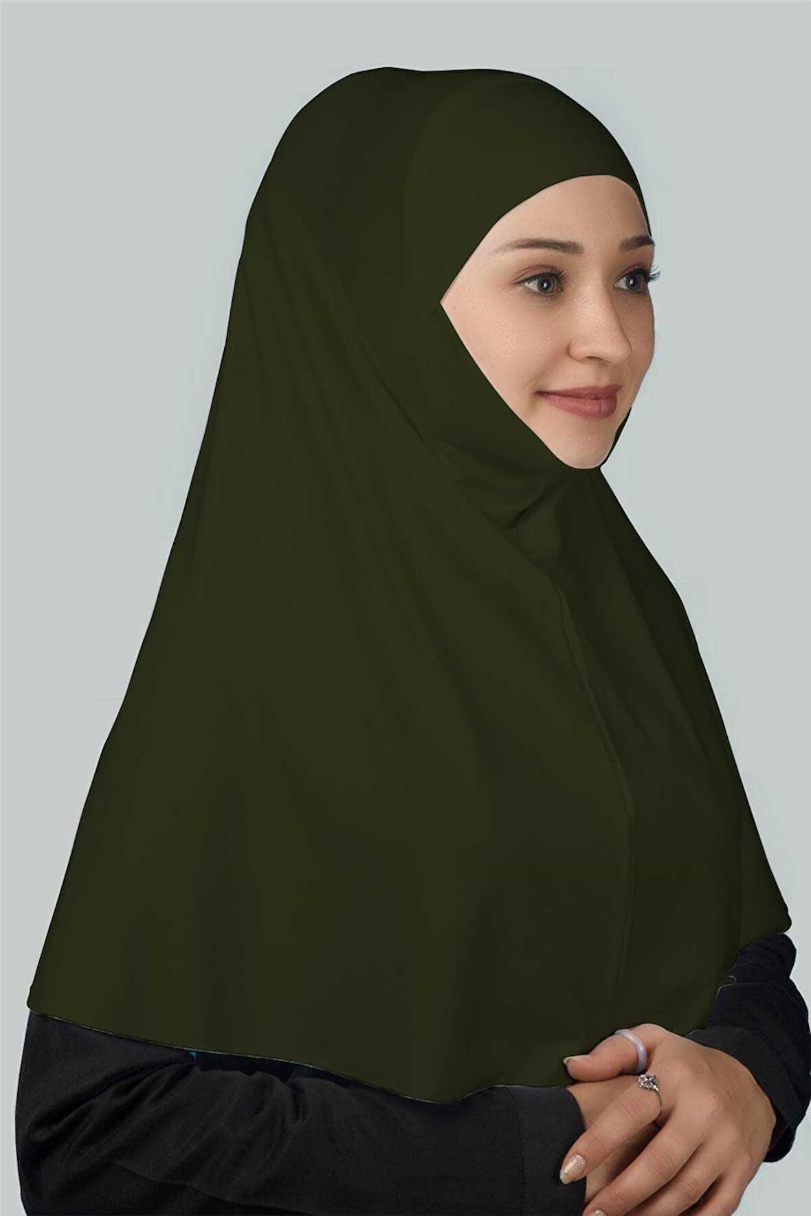 Hazır Türban Peçeli Pratik Eşarp Tesettür Nikaplı Hijab - Namaz Örtüsü Sufle (XL)