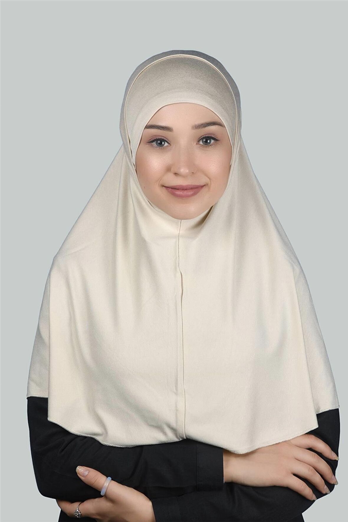 İkili Set Pratik Eşarp Hazır Türban ve Hijab Tesettür Bonesi (XL)