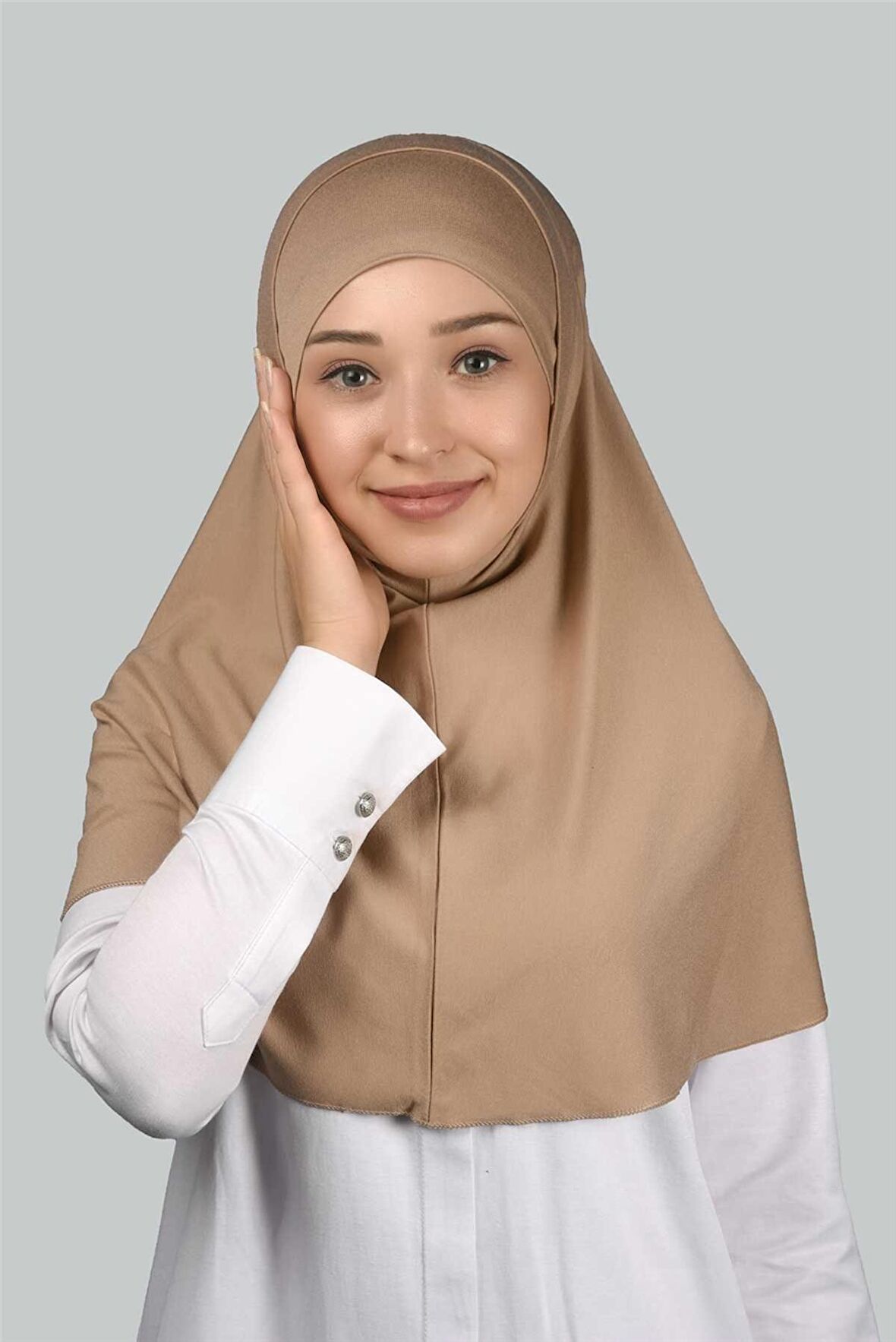 İkili Set Pratik Eşarp Hazır Türban ve Hijab Tesettür Bonesi (XL)