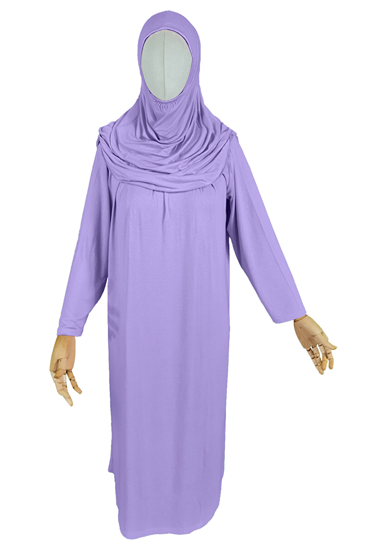 Pratik Tek Parça Organik Kız Çocuk Namaz Elbisesi