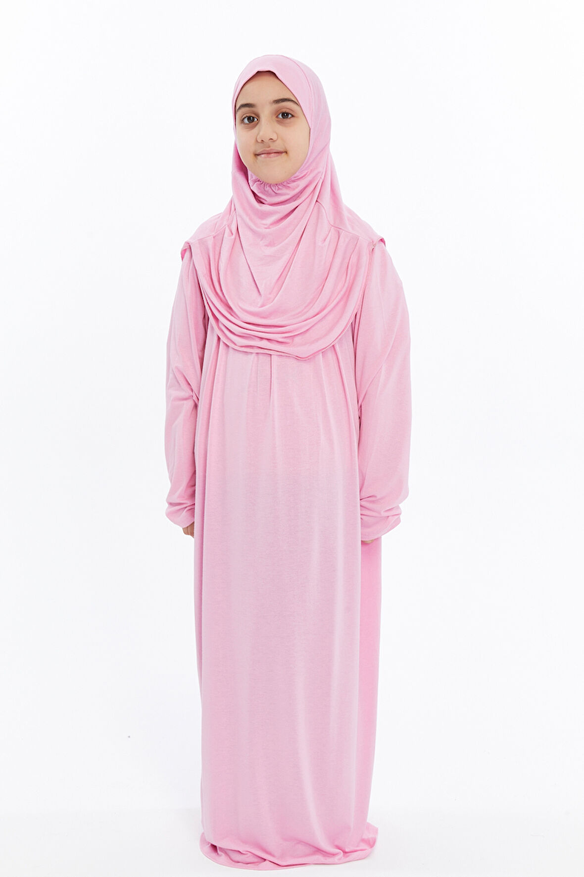 Pratik Tek Parça Organik Kız Çocuk Namaz Elbisesi