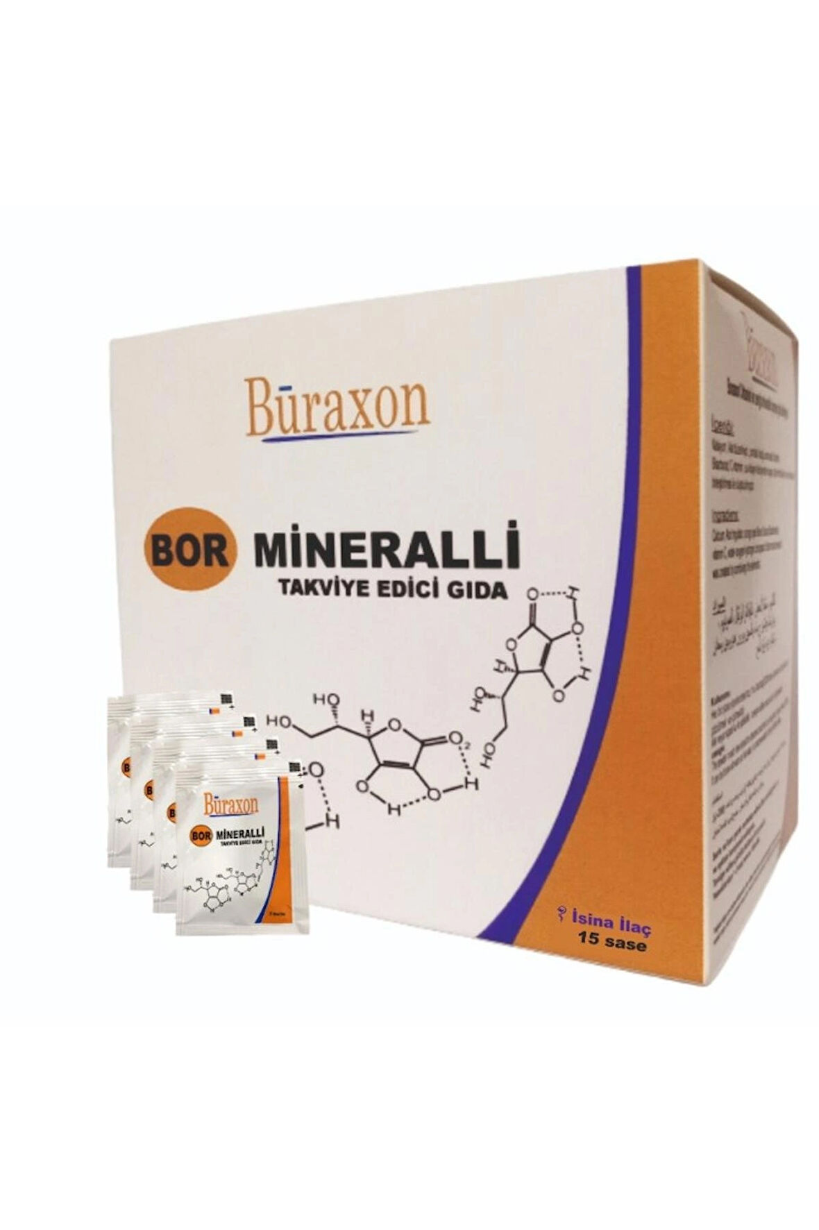 Buraxon Bor Gıda Takviyesi , Vitamin & Mineralli Takviye Edici Gıda -15 SAŞE Boron supplement 