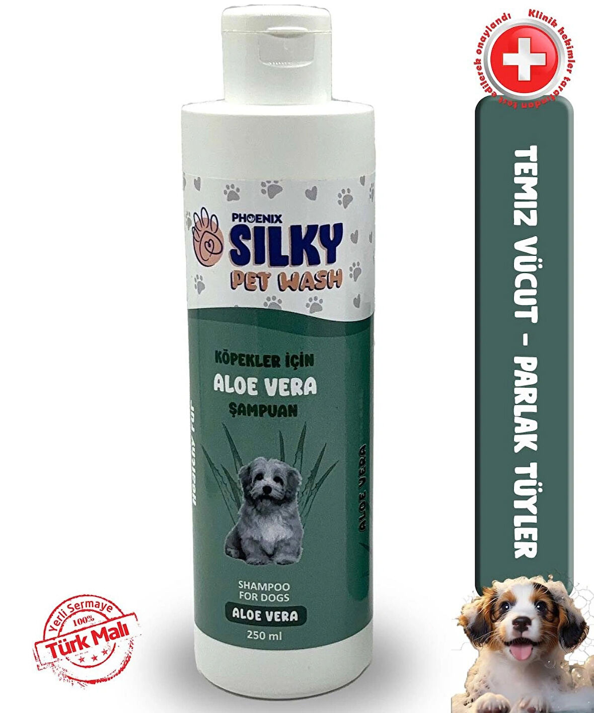 SilkyPetWash - Köpeklere özel Doğal AloeVera Özlü Şampuan - 250ml