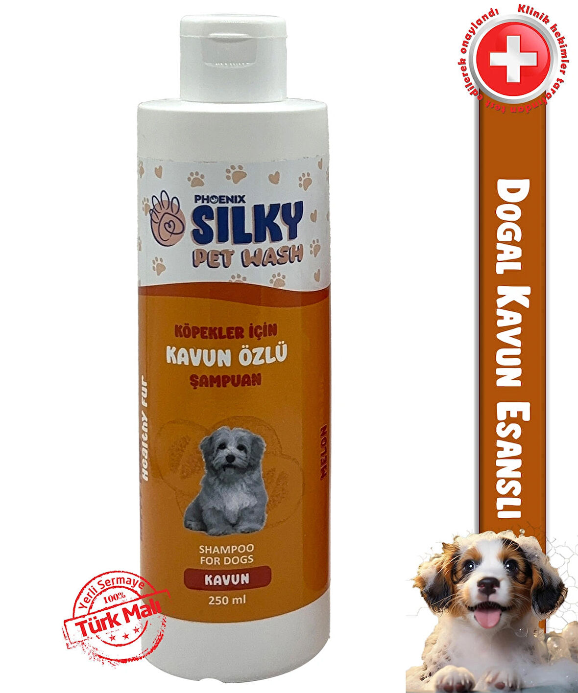 SilkyPetWash - Köpeklere özel Doğal Kavun Özlü Şampuan - 250ml