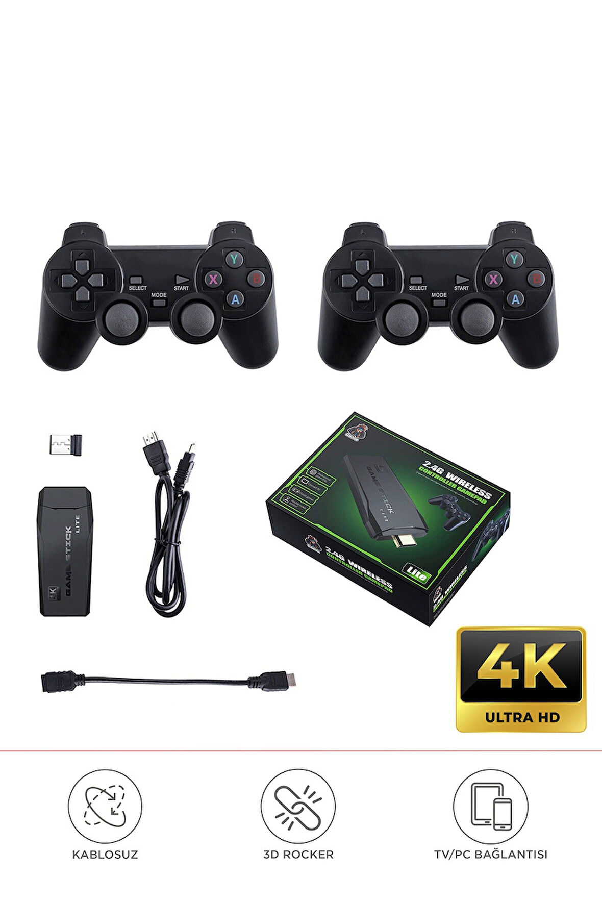 2.4g Nostaljik Çift Kablosuz Atari Denetleyici Video Oyun Konsolu