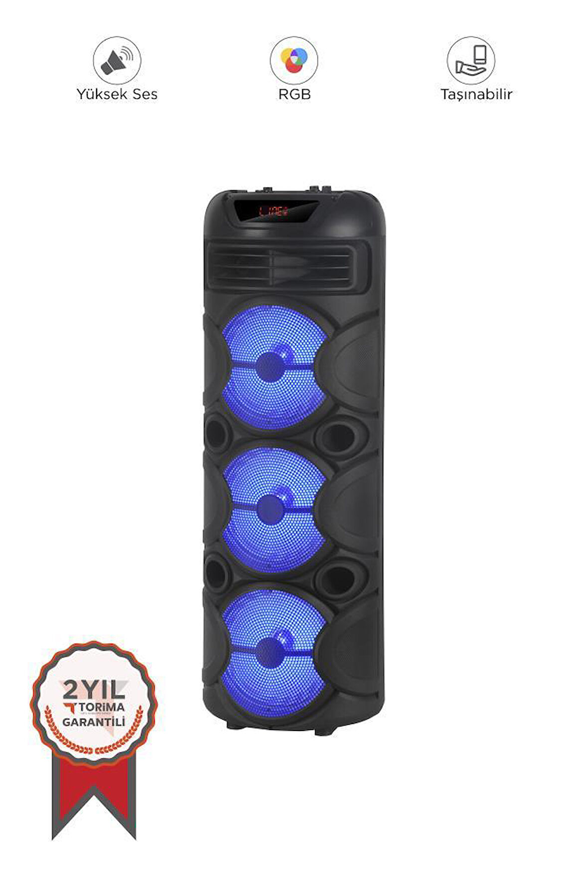 Torima D31 Led Işıklı Mikrofonlu Kumandalı Bluetooth Hoparlör 