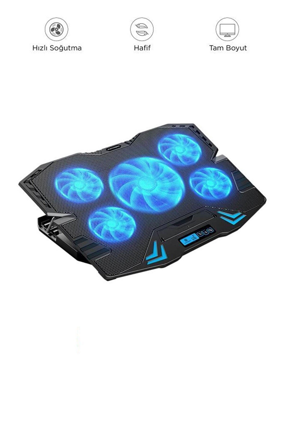 CF-05 Ayarlanabilir Dizüstü Bilgisayar Rgb Soğutma Fanı Siyah