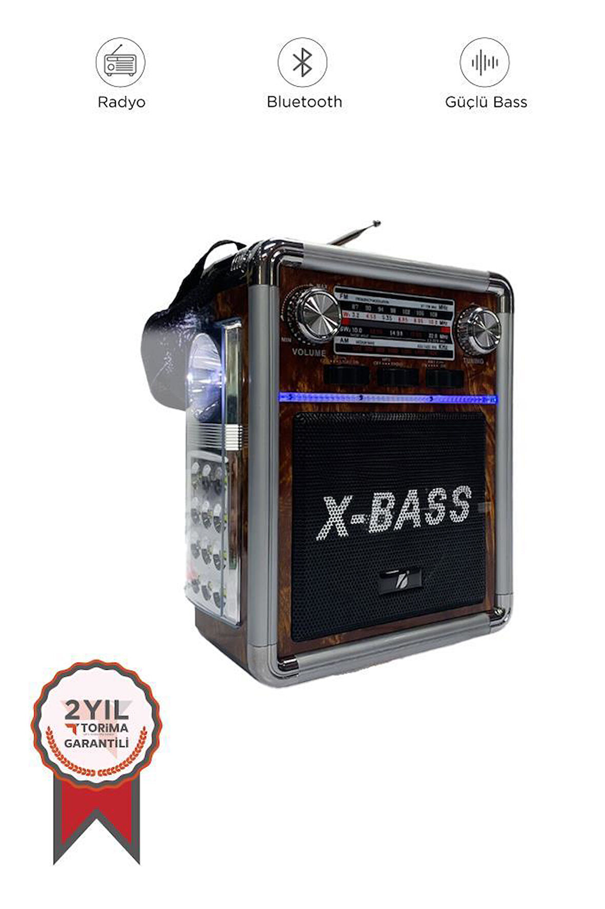 Torima KTF-1491 Siyah Kablosuz Fenerli Bluetooth Hoparlör