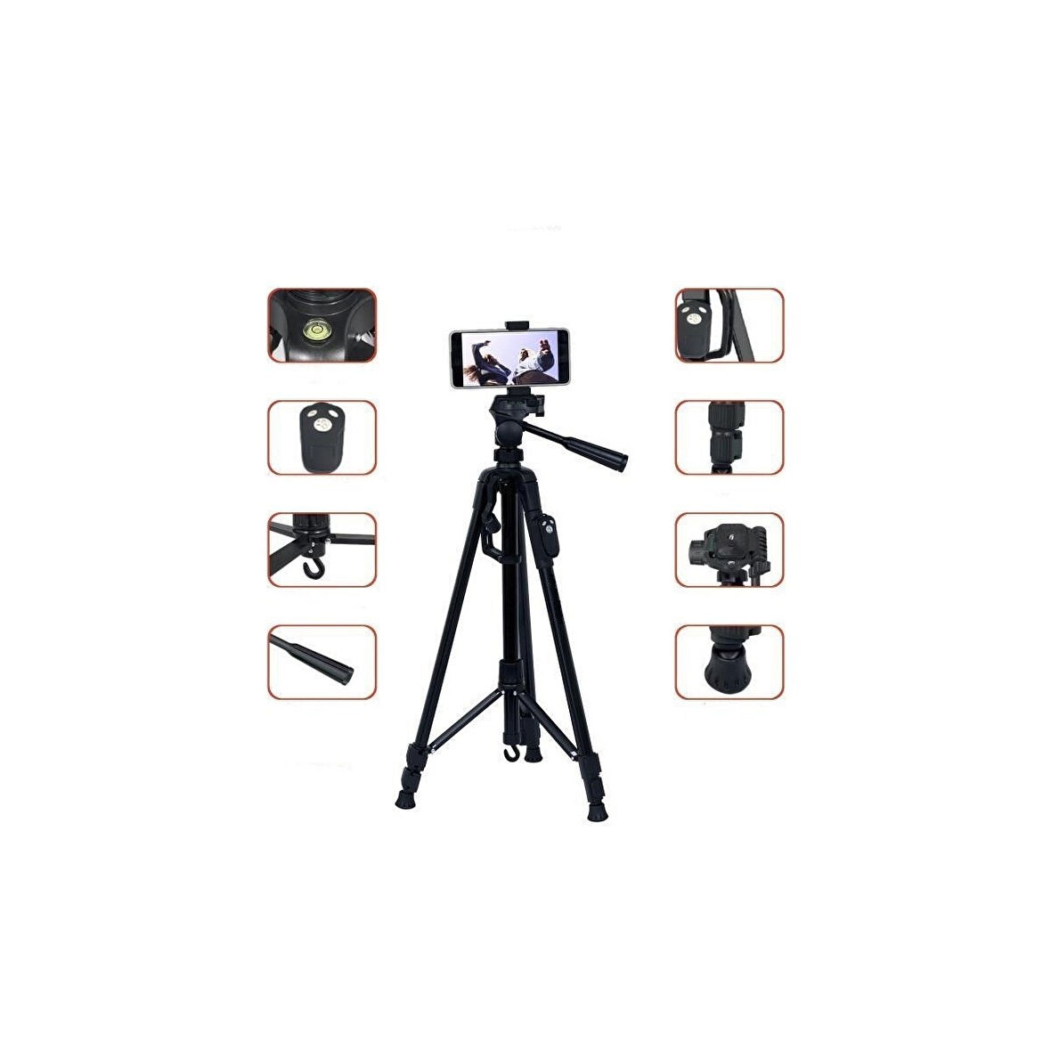 8830 Profesyonel 1.2 m Su Terazili Kumandalı Tripod