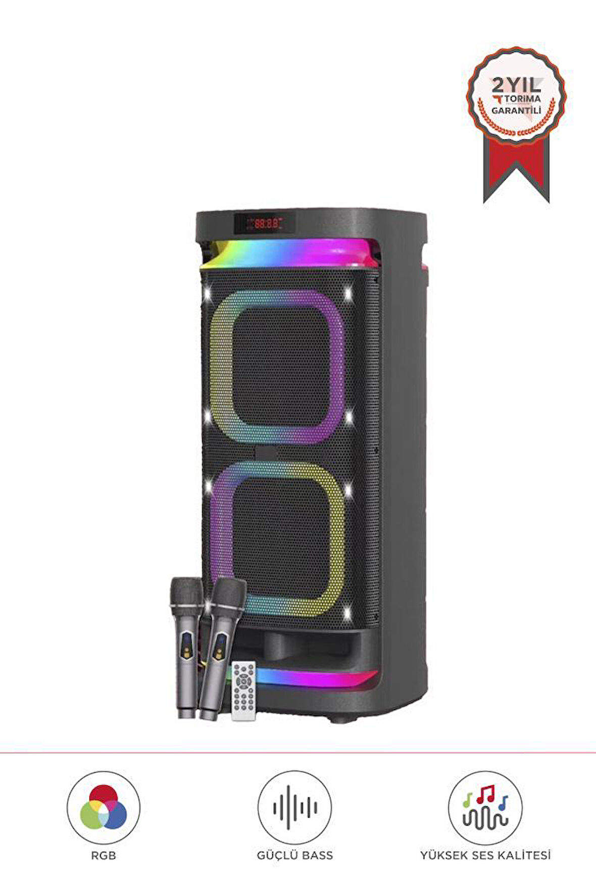 Torima KTS-1991 Led Işıklı Mikrofonlu Kumandalı Bluetooth Hoparlör