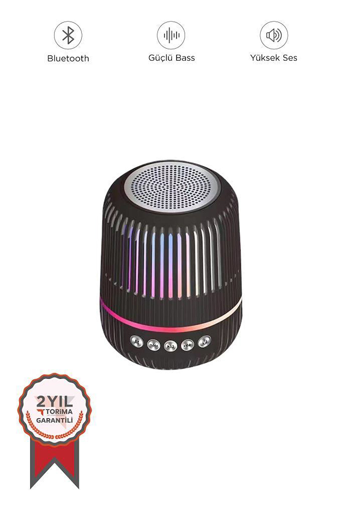 Torima GTS-2150 Siyah Kablosuz Taşınabilir RGB Işıklı Bluetooth Hoparlör Speaker