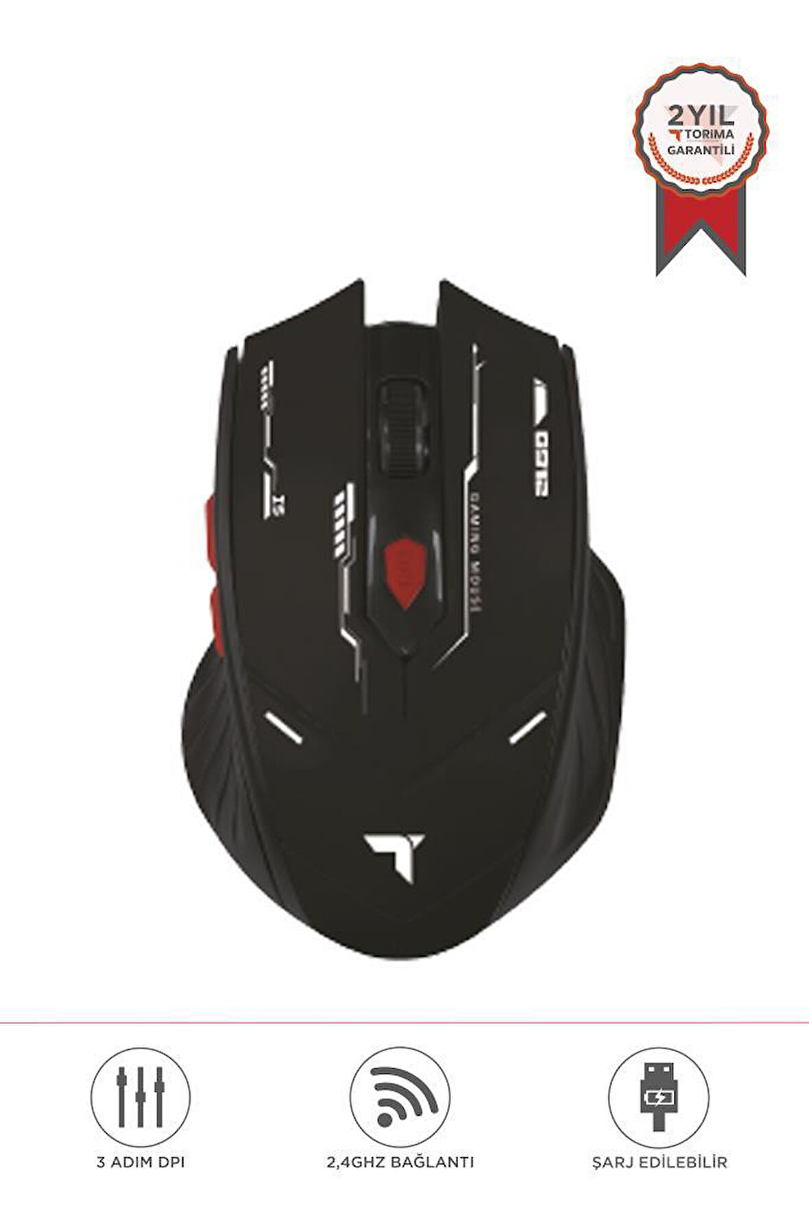 Torima TM-20 Siyah Çift Modlu Kablosuz Oyuncu Mouse Fare
