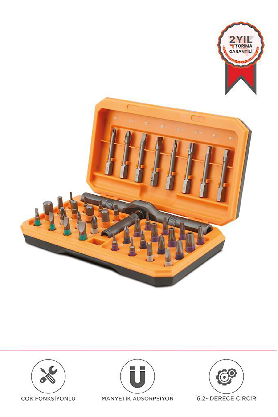 Torima TTS-05 Gri Tornavida Seti 40 Parça Profesyonel Çok Uçlu Kapsamlı Tamir Seti