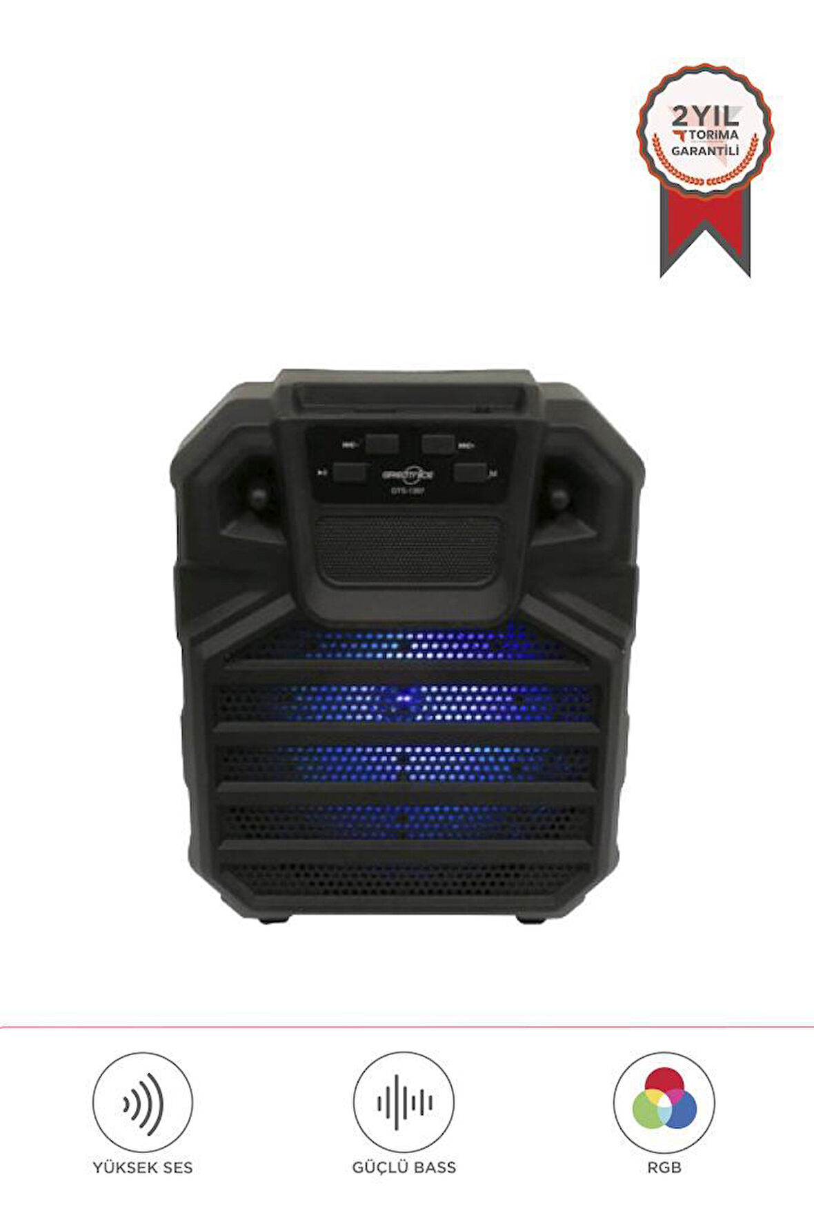 Torima GTS-1397 Siyah 6,5 inc RGB Ledli Taşınabilir Bluetooth Hoparlör Parti Speaker