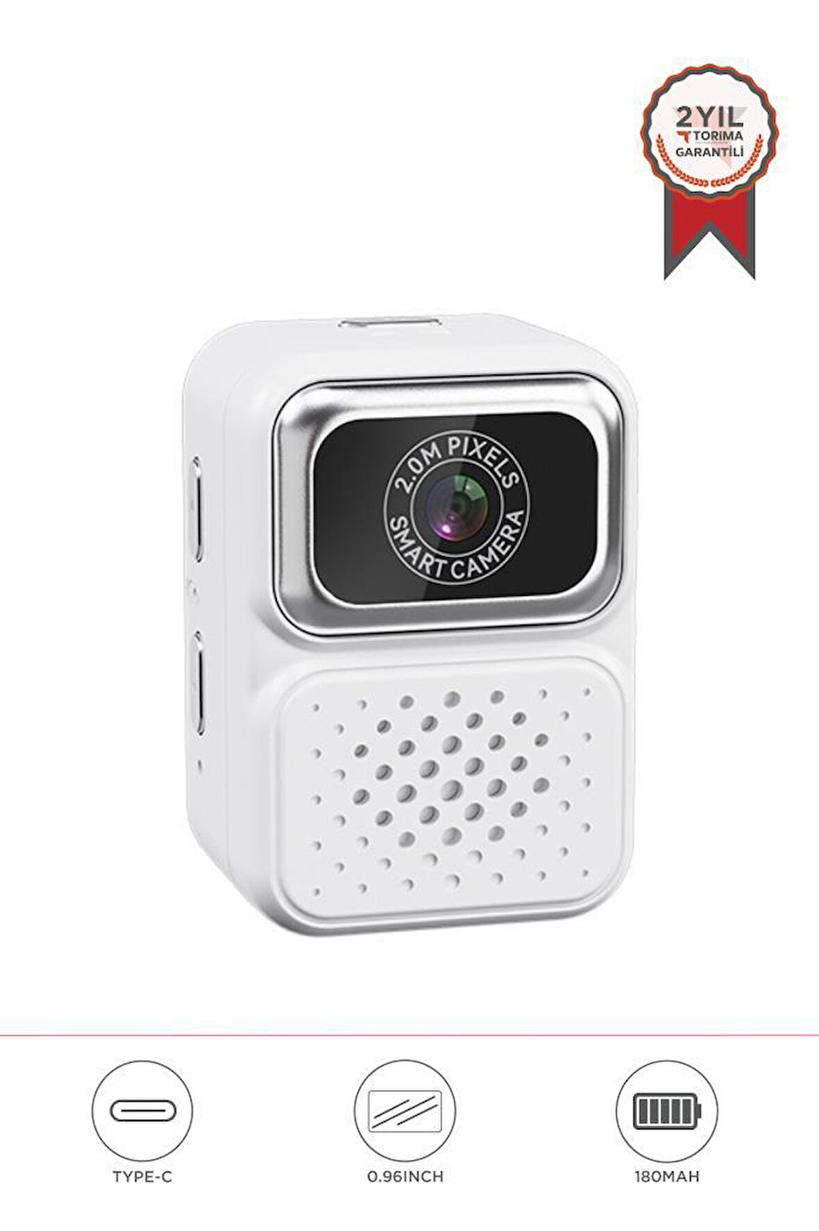 Torima CMR-36 Beyaz Mini Anahtarlık Dijital 480P Video Fotoğraf Makinesi Kamera