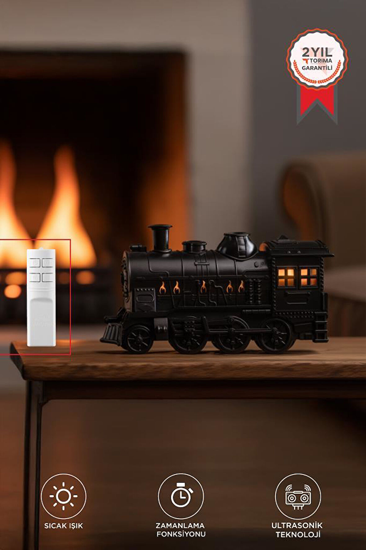 Torima H21 Siyah Tren Tasarım Ultrasonik Hava Nemlendirici ve Renkli LED 300 ml Aroma Difüzör