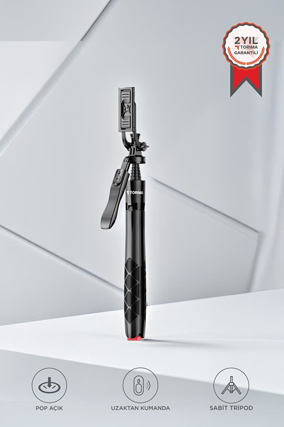 Torima L17 Telefon - Kamera Tutucu Çok Amaçlı 1.8m Tripod (Selfie Çubuğu + Tripod)