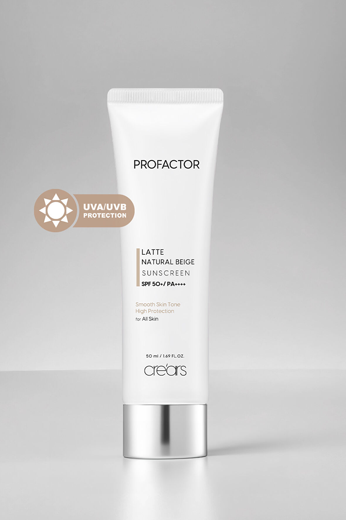 Hafif Kapatıcı Pürüzsüz Görünüm Sunan Güneş Kremi Cre'ars Profactor Latte Sunscreen (Natural Beige)