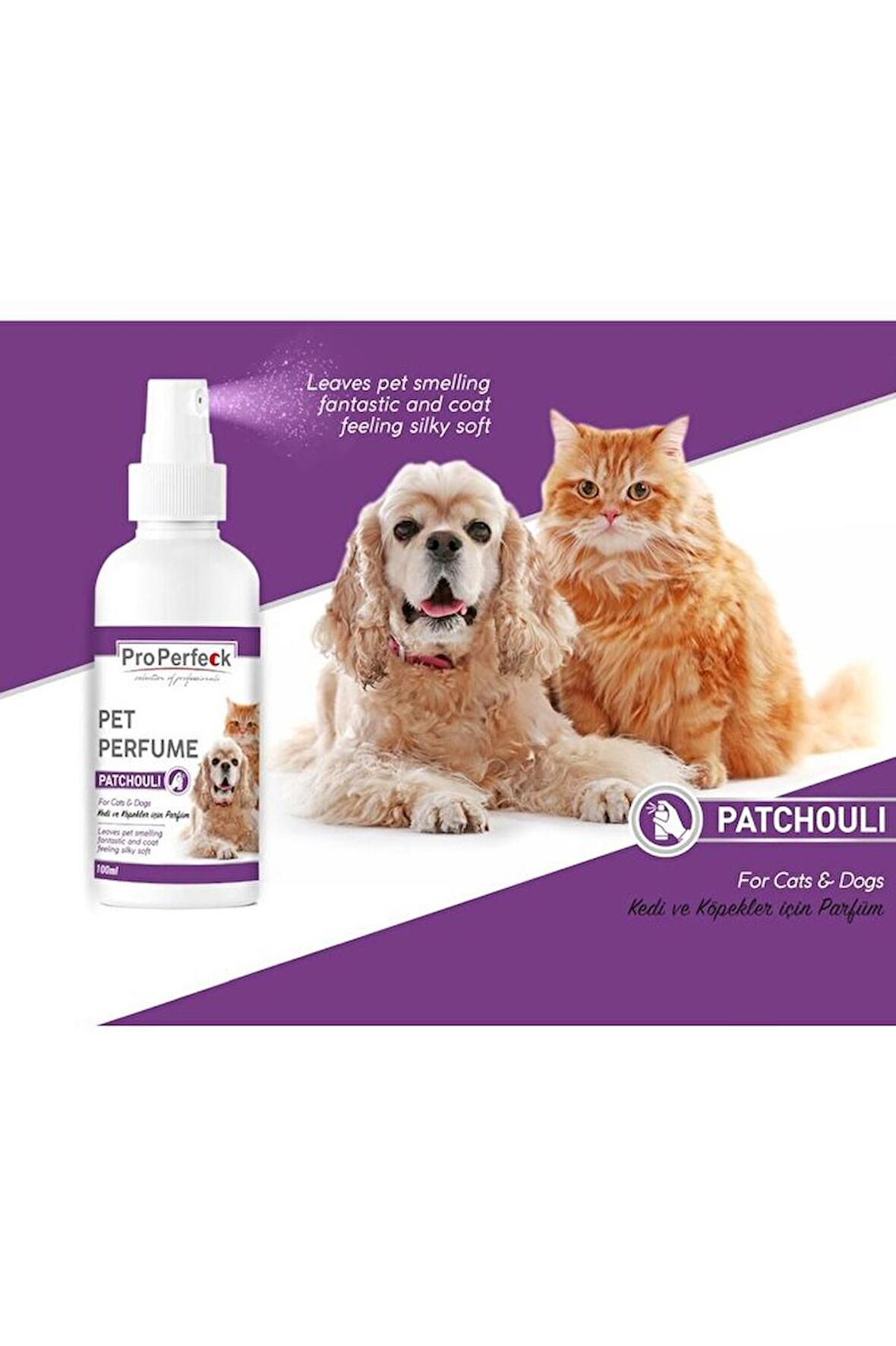 Perfume Patchoulı Kedi Ve Köpek Tüy Bakım Spreyi Parfümü 100 Ml