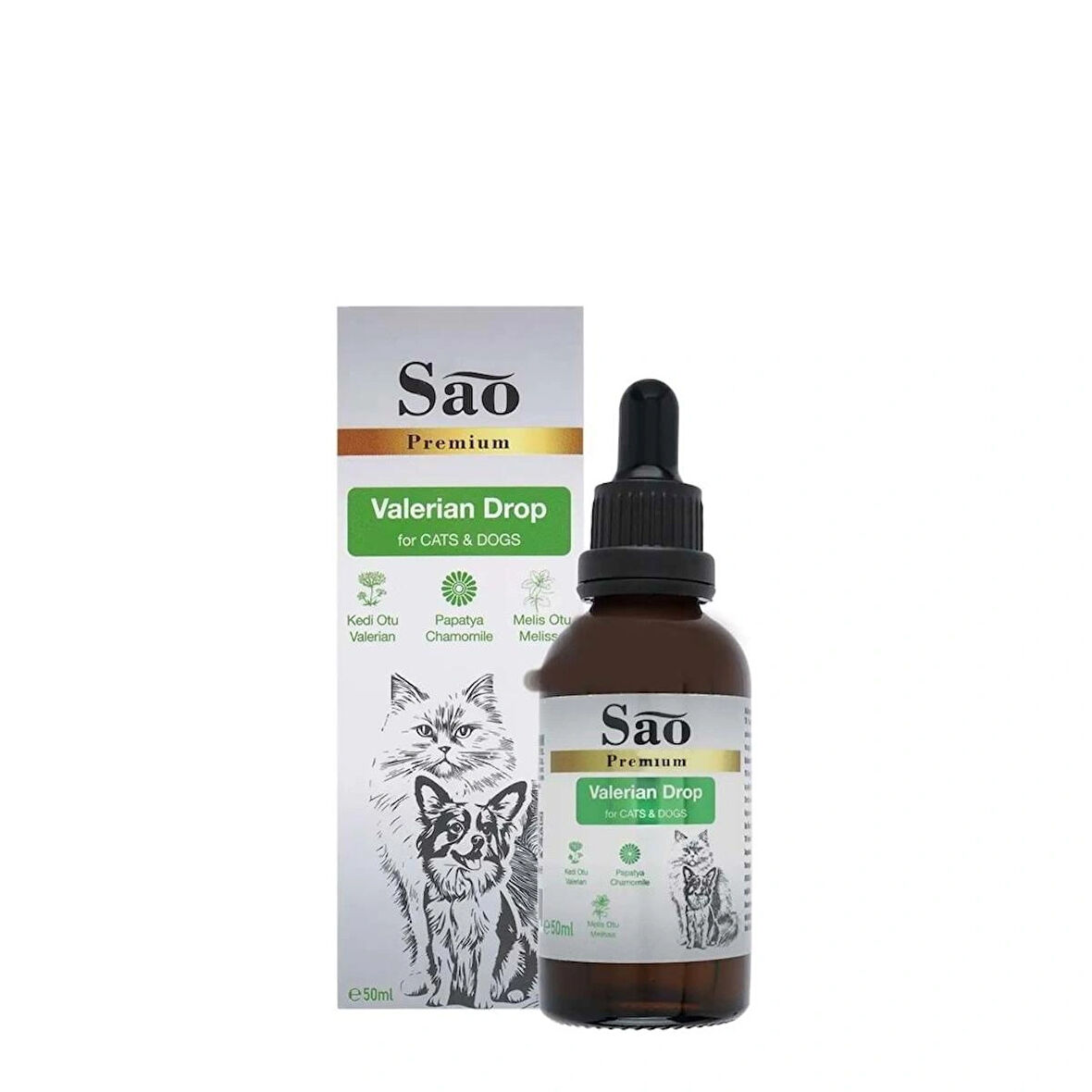SAO Valerian Drop Kedi Ve Köpekler İçin Sakinleştirici Damla 50 ML