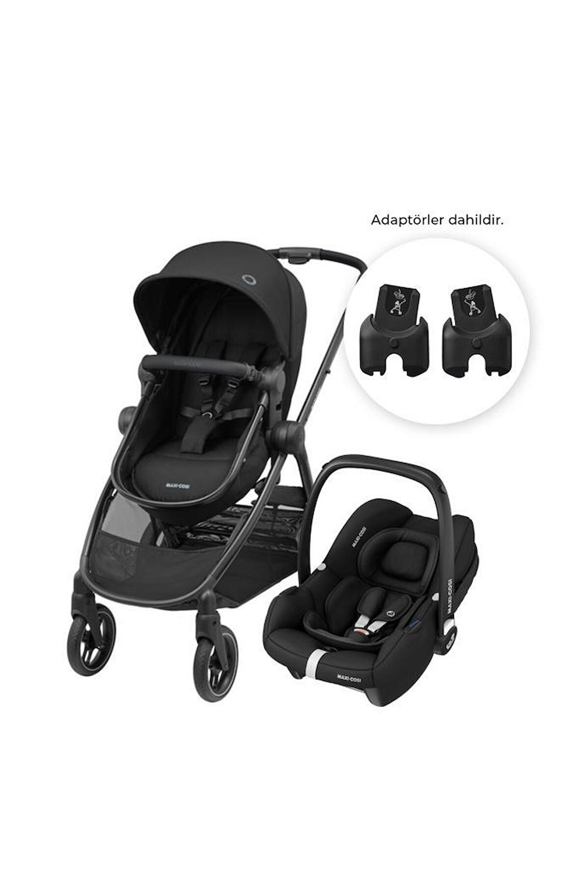 Maxi-Cosi Zelia3-CabrioFix I-Size Çift Yönlü Seyahat Sistem Bebek Arabası Essential Black