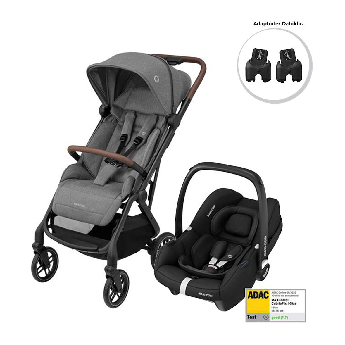 Maxi-Cosi Soho-Cabriofix i-Size Ana Kucaklı Ultra Kompakt  Seyahat Sistem Bebek Arabası Grey-Black