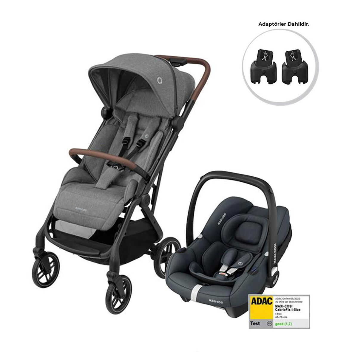 Maxi-Cosi Soho-Cabriofix i-Size Ana Kucaklı Ultra Kompakt  Seyahat Sistem Bebek Arabası Grey-Graphite