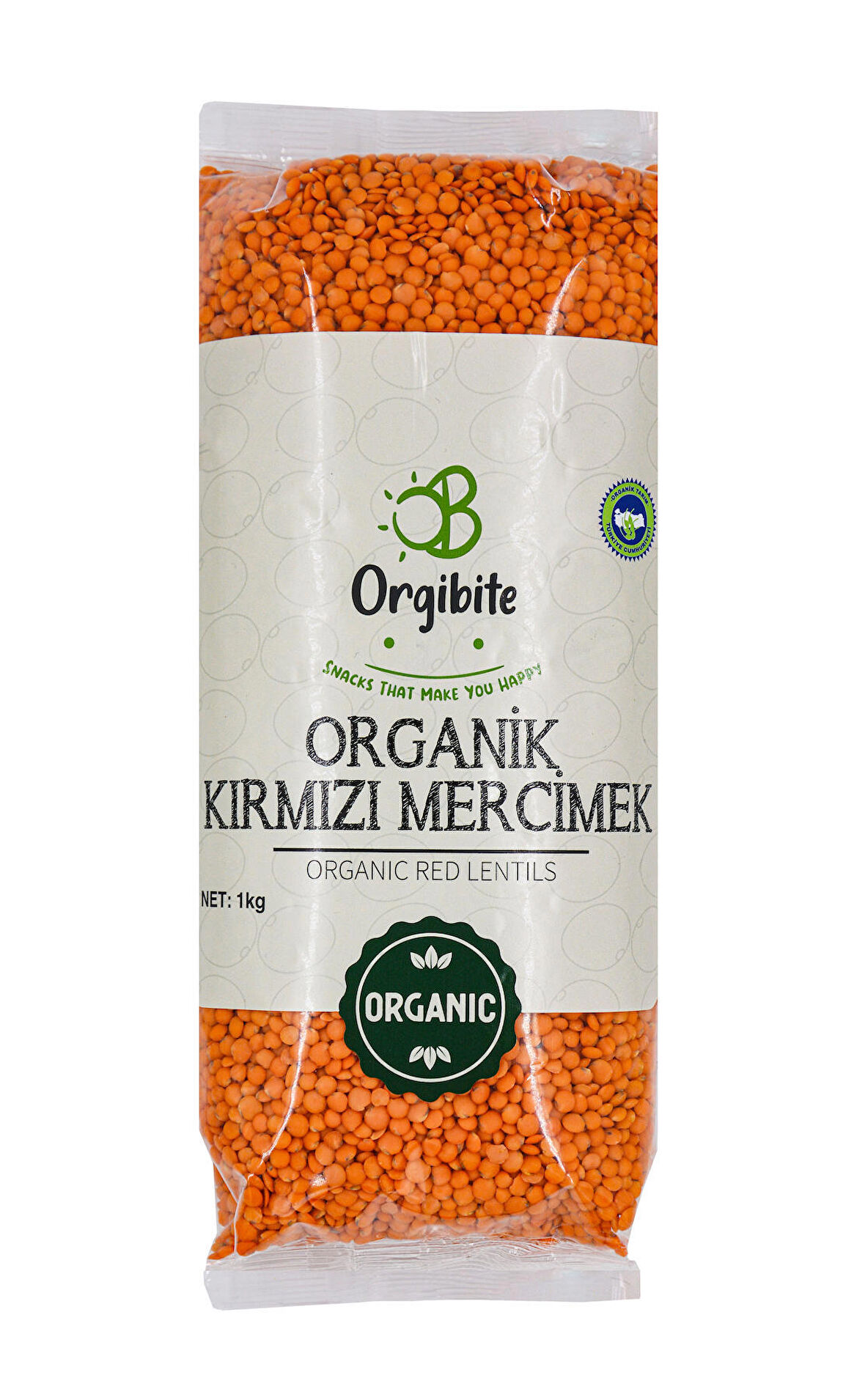 Orgibite Organik Kırmızı Mercimek 1 Kg Paket