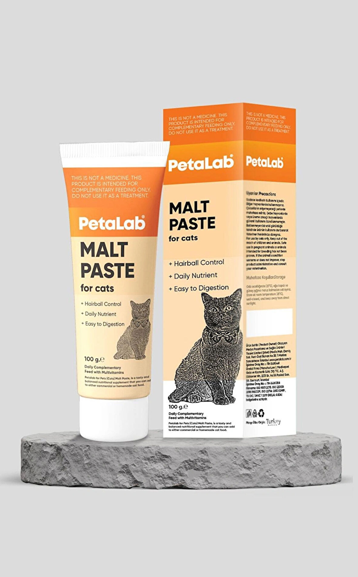 Petalab Malt Paste (for Cats) ( Kedi Tüy Yumağı Önlemeyi Destekleyen Macun) 100 Gr.