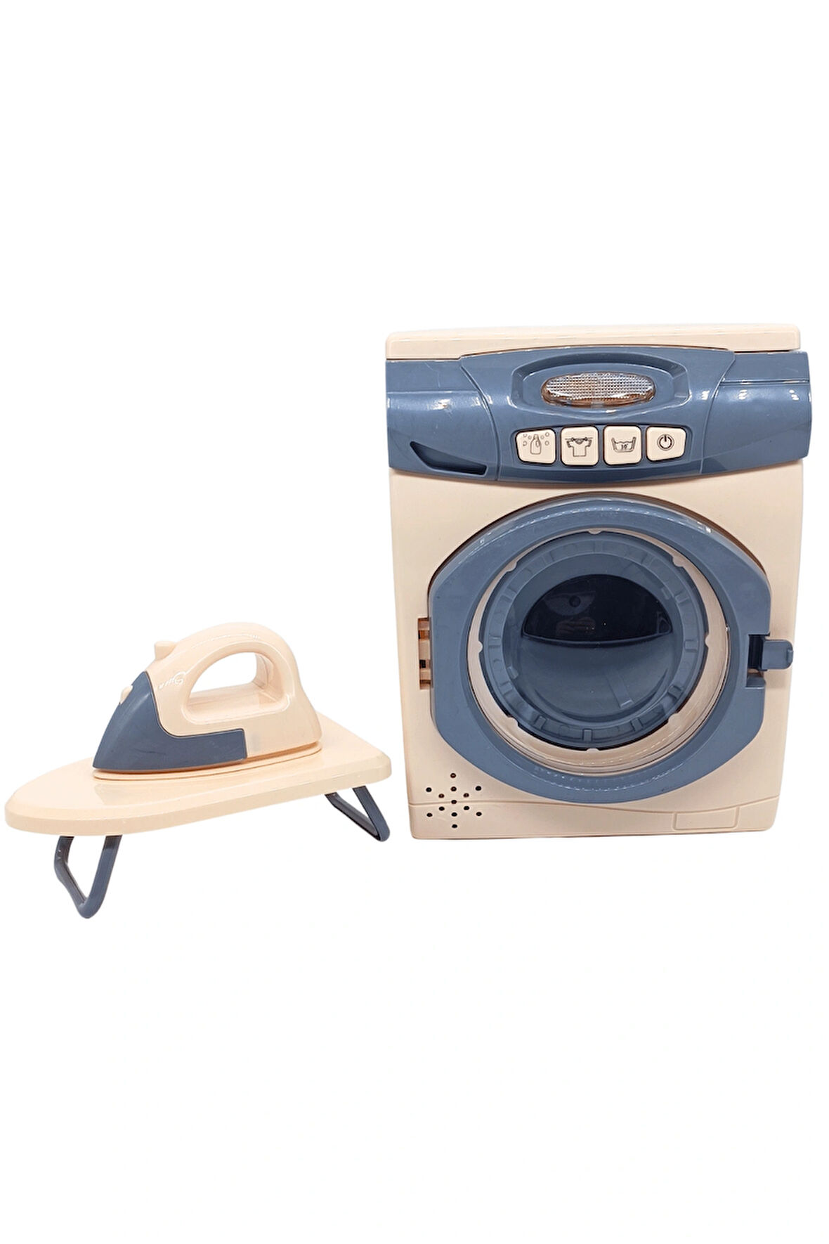 Aya Toys Işıklı Sesli Dönen Kazanlı Çamaşır Makinesi ve Ütü Seti 40302 | 3+ Yaş Eğlenceli Küçük Ev Eşyası