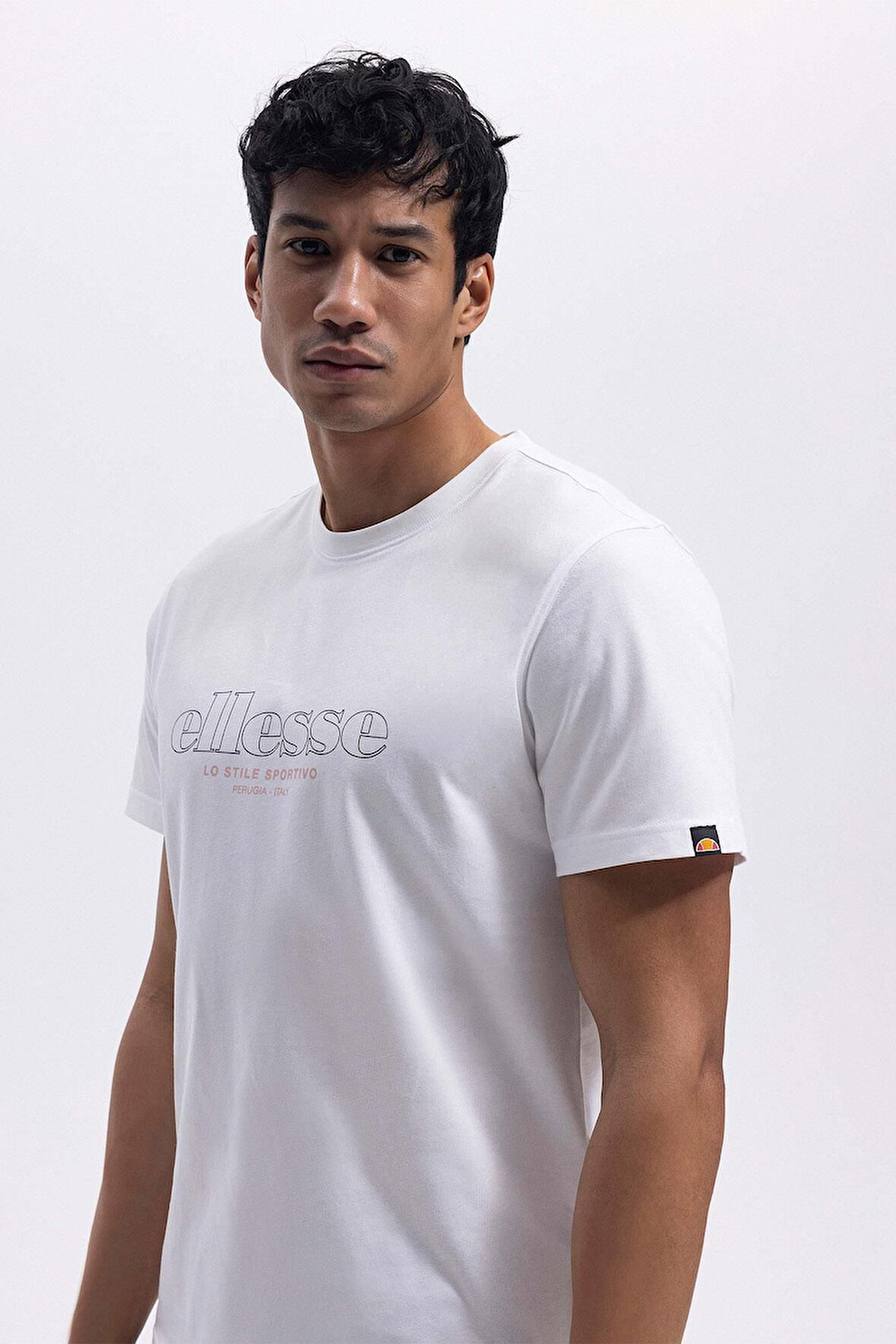 Ellesse Erkek Bisiklet Yaka Beyaz Tişört EM451