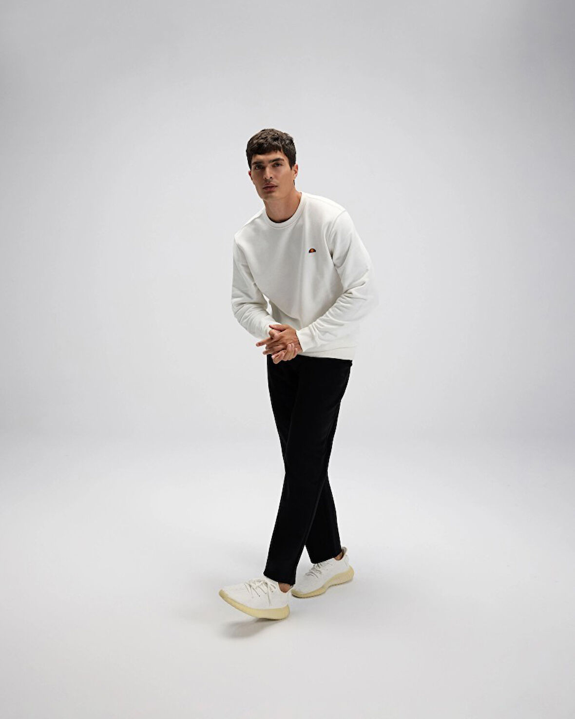 Ellesse EM579-OF Erkek Sıfır Yaka Beyaz Sweat