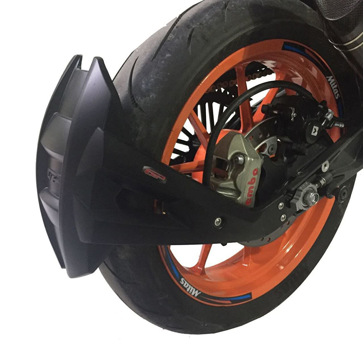 GP Kompozit KTM Duke 250 / 390 2011-2024 Uyumlu Arka Çamur Sıyırıcı Siyah