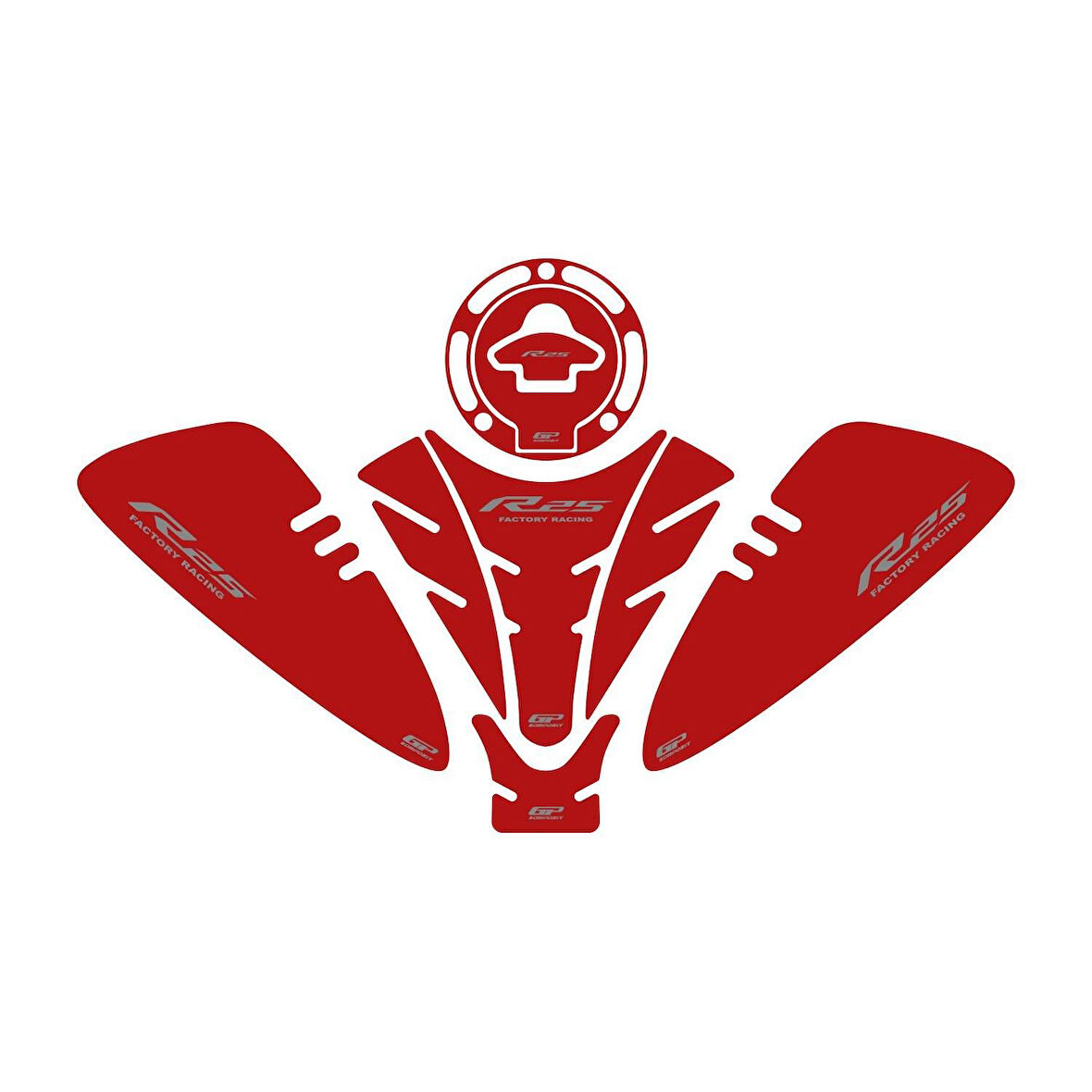 GP Kompozit Yamaha R25 2019-2024 Uyumlu Tank Pad Seti Kırmızı