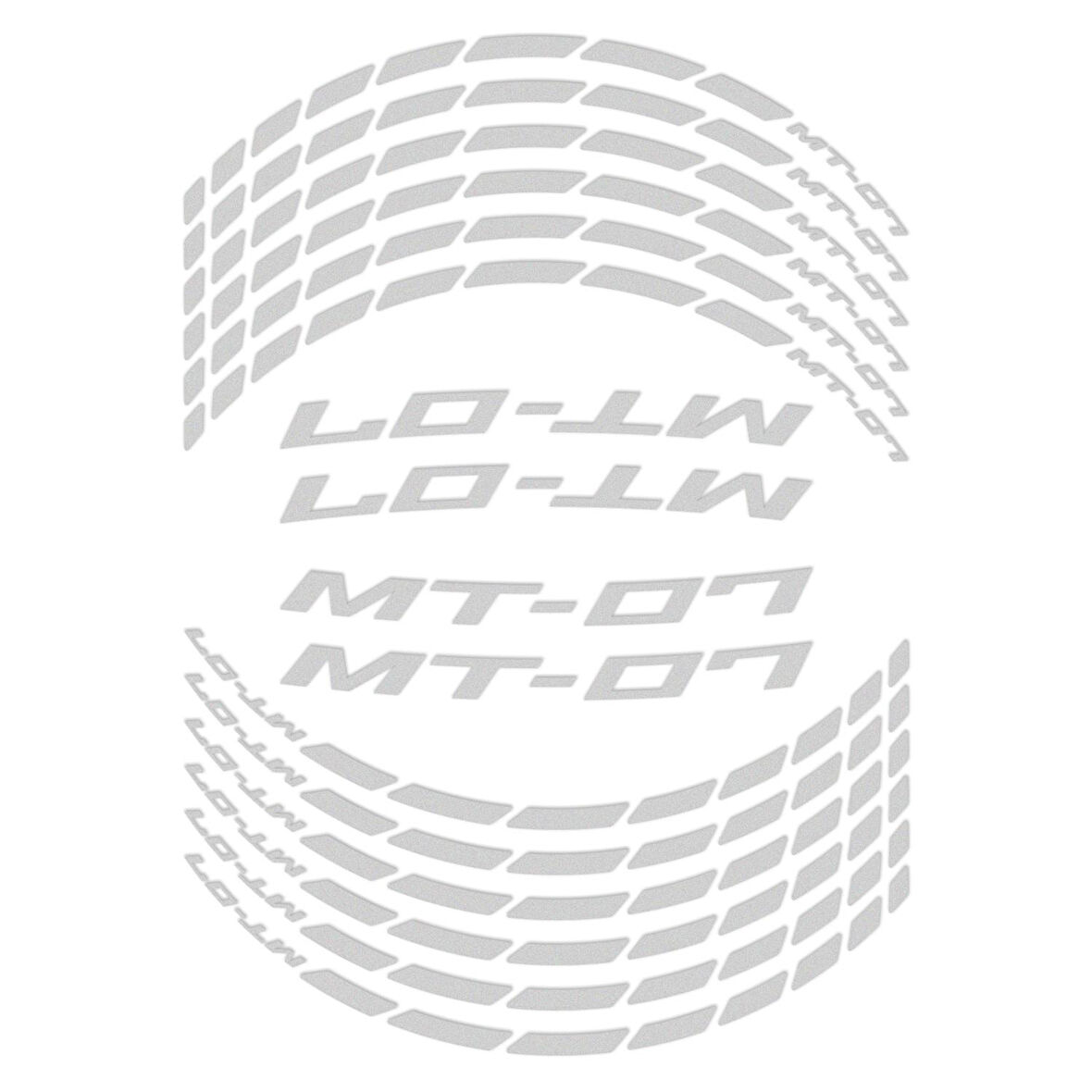 GP Kompozit Yamaha MT-07 2014-2023 Uyumlu Jant Şeridi Reflektif Gri